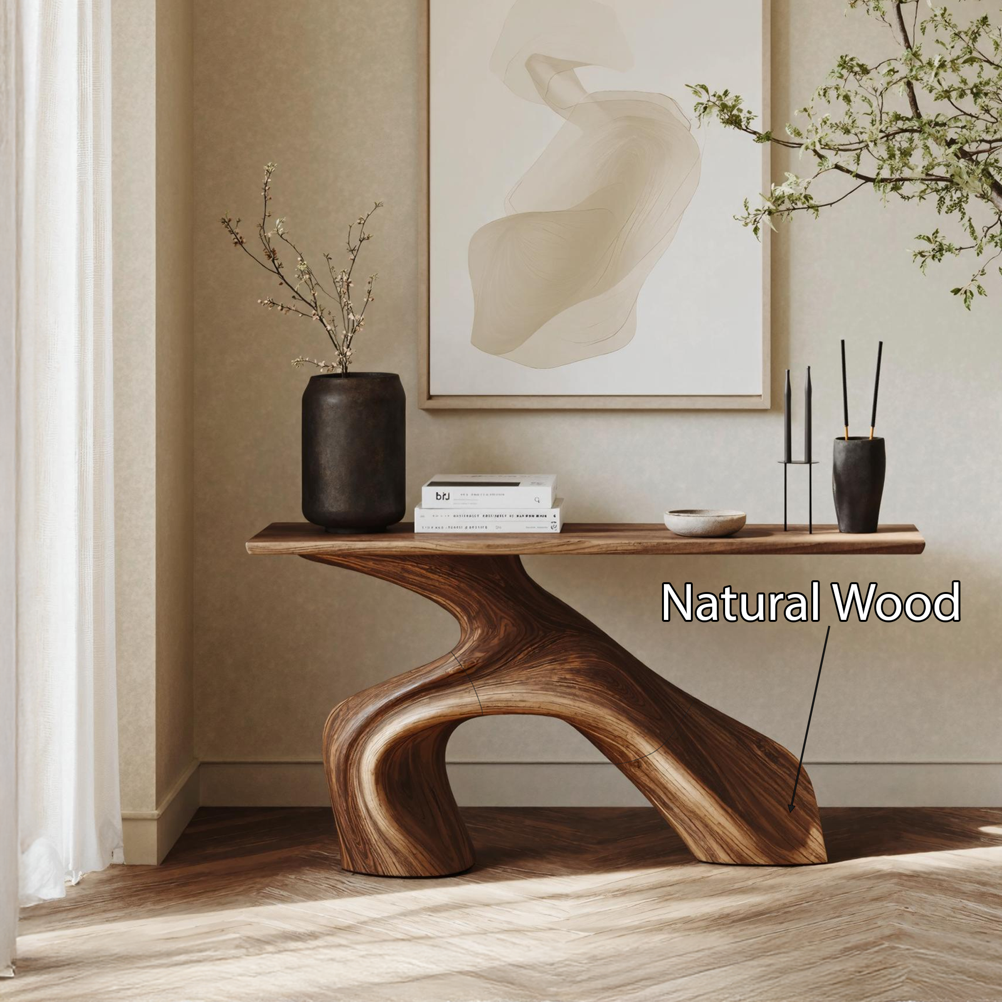 Farmhouse Live Edge Console Table Entryway Decor SILDTTNCS213