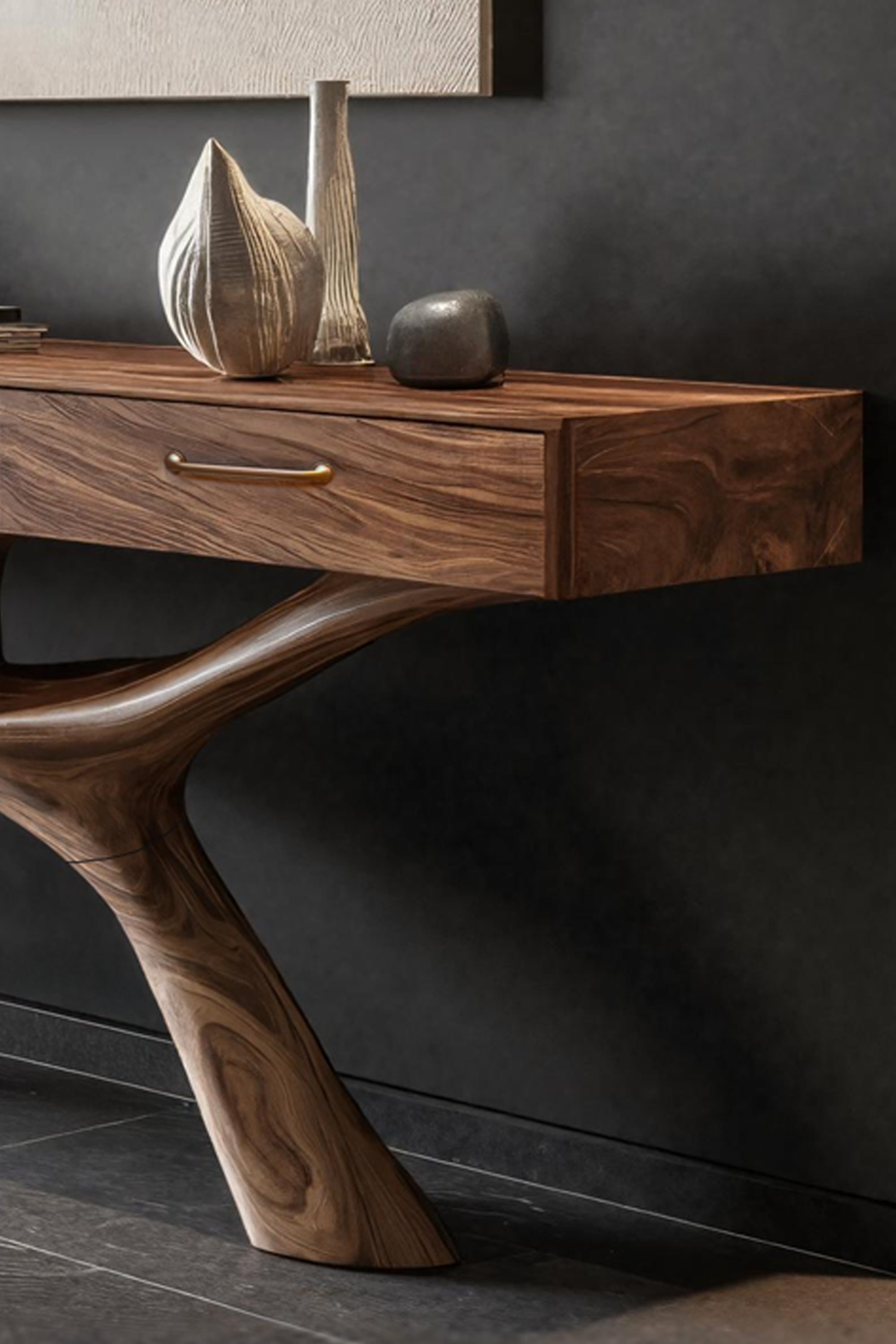 Rustic Live Edge Entryway Table For Warm Living Room SILDTTNCS009