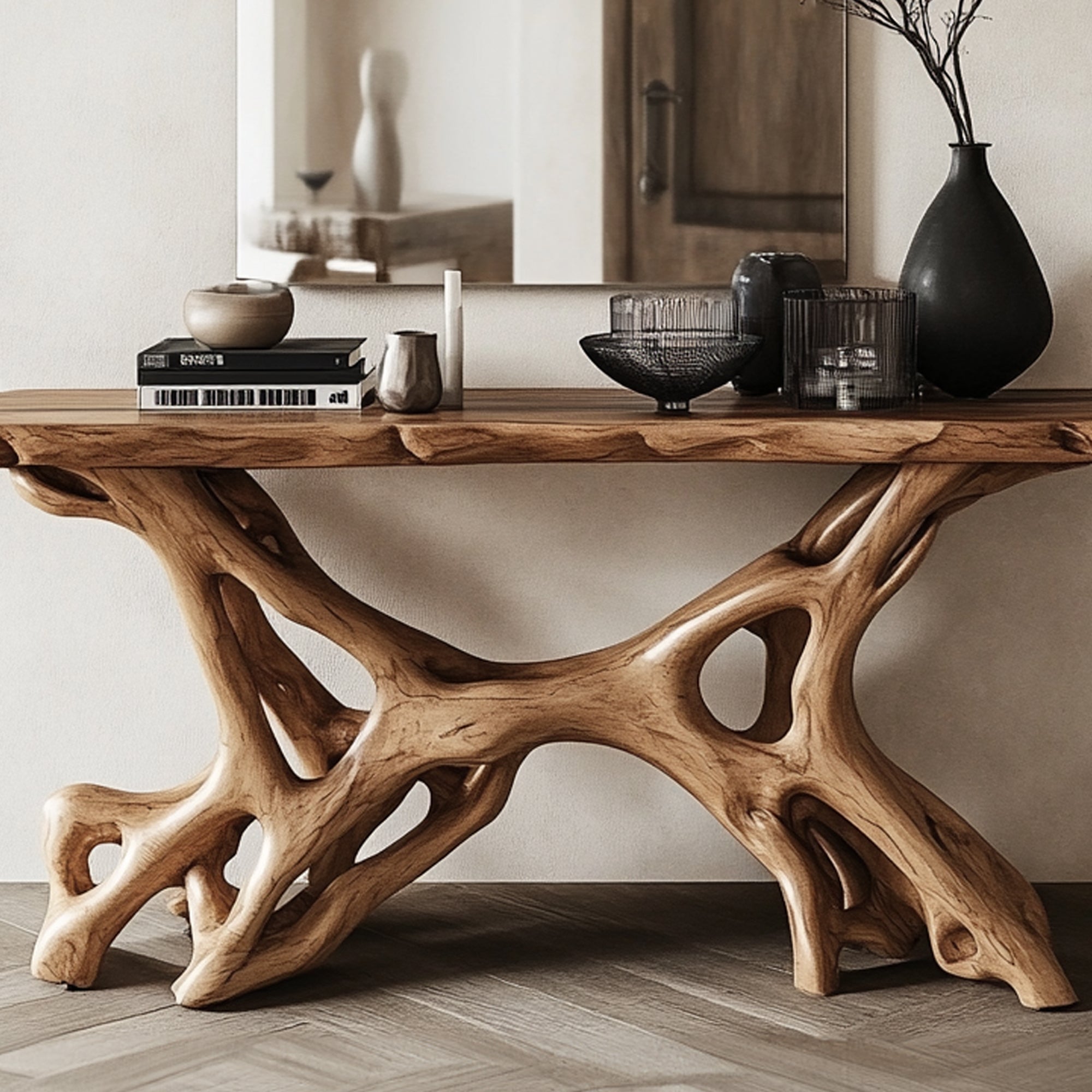 Rustic Console Table Handcrafted SILDTCS043