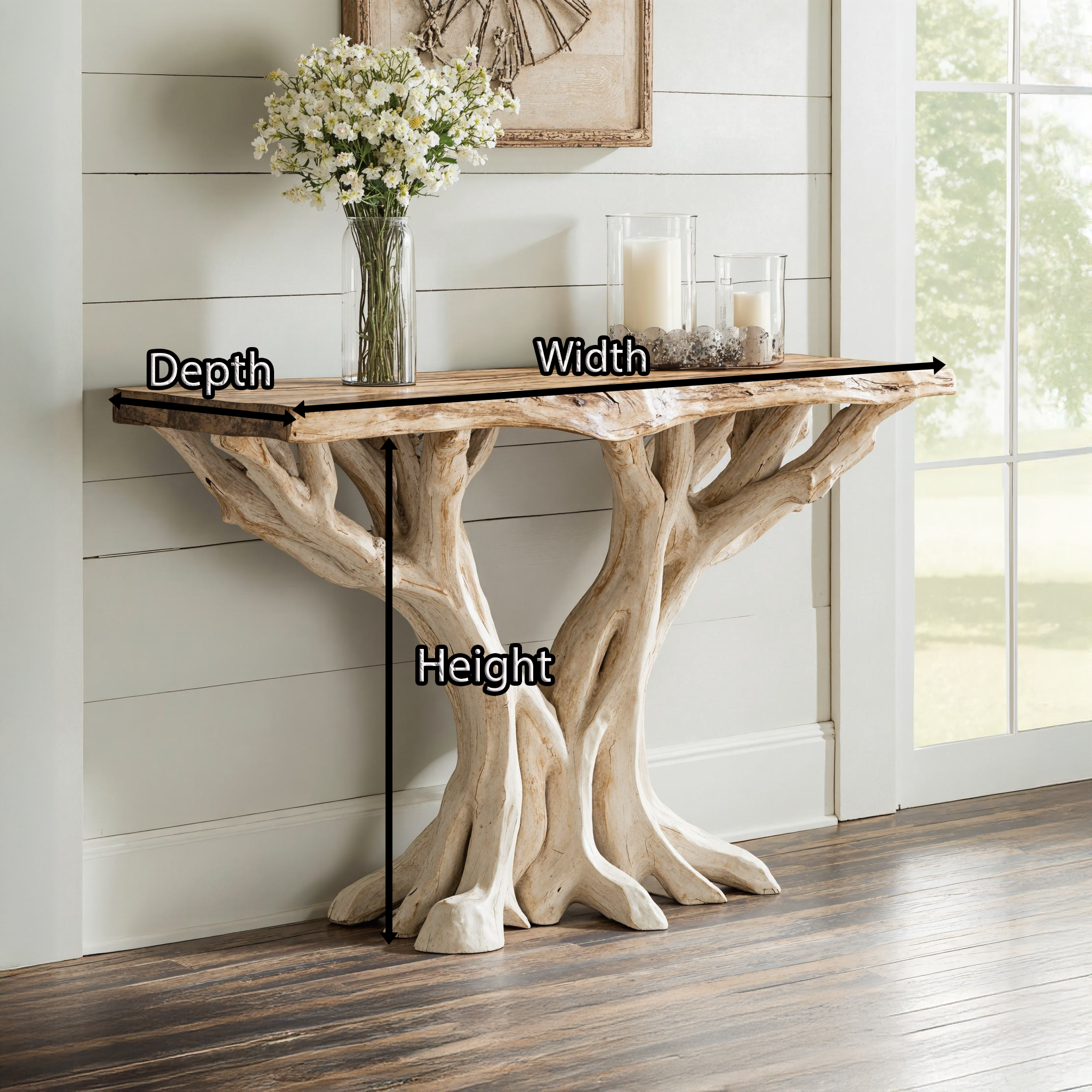 Rustic Farmhouse Wood Console Table For Entryway Organization SILDTCS157