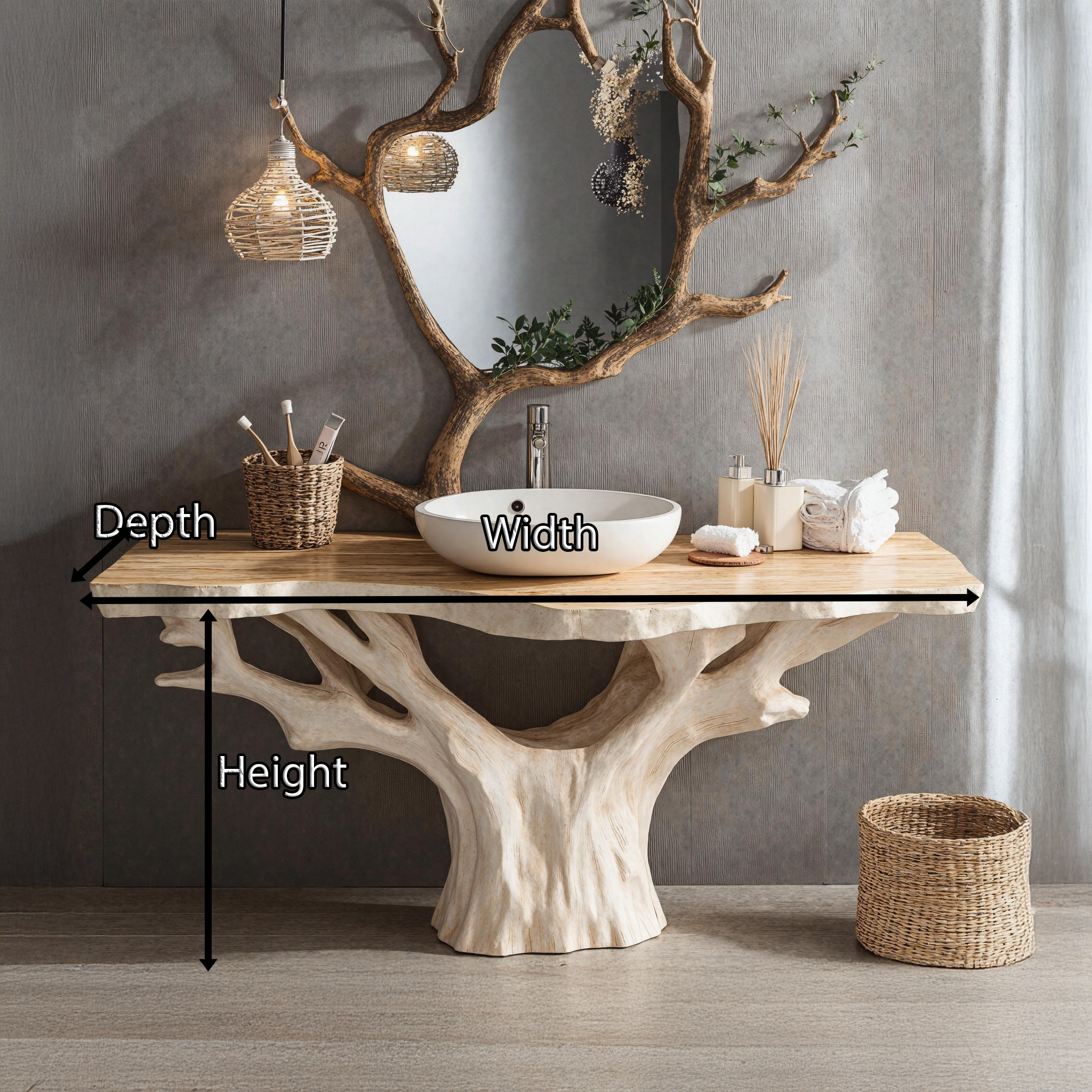 Modern Rustic Solid Wood Bathroom Vanity for Cozy Bathroom Spaces SILDTBRV142