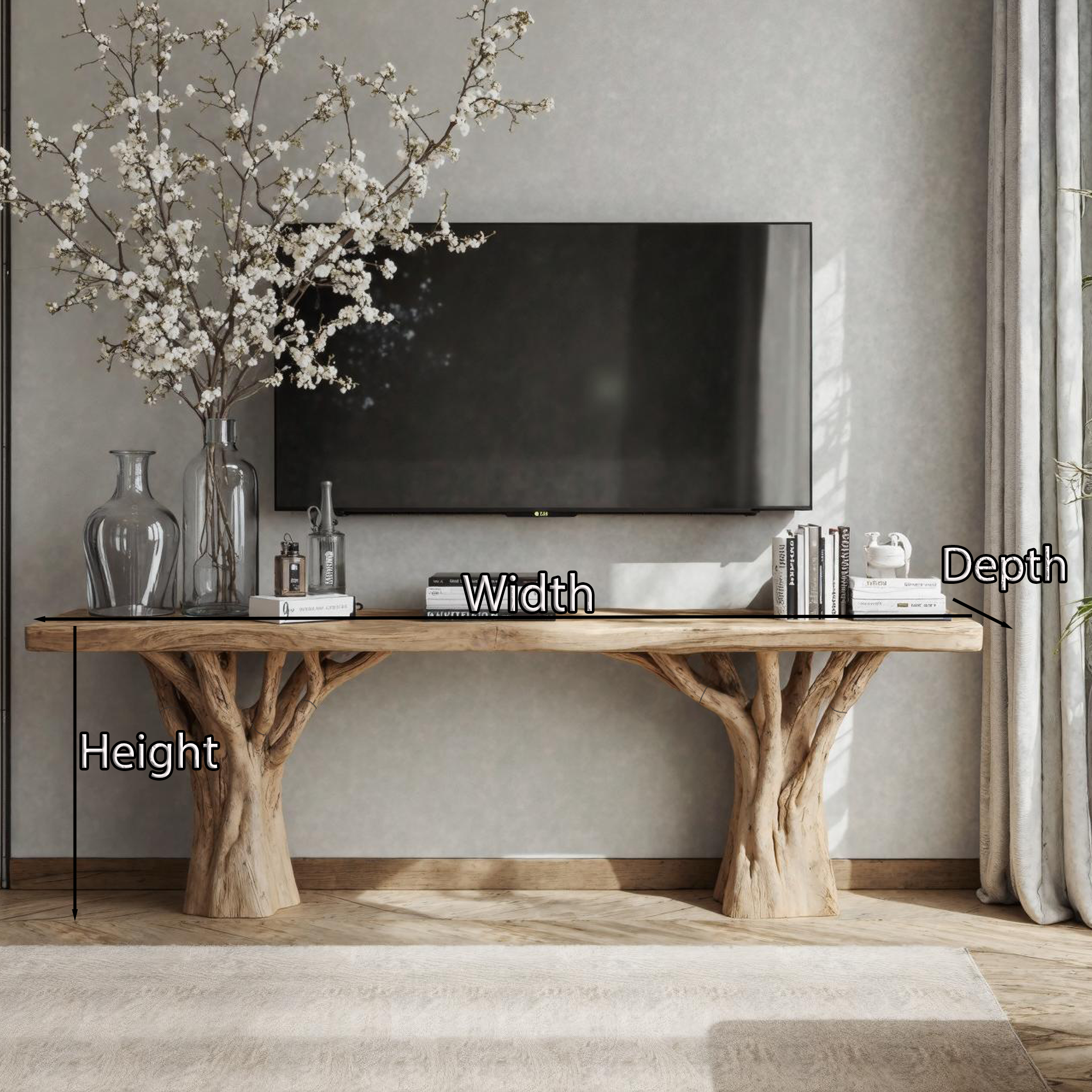 Rustic Handmade Floating TV Console For Entryway And Living Room SILDTTVC024