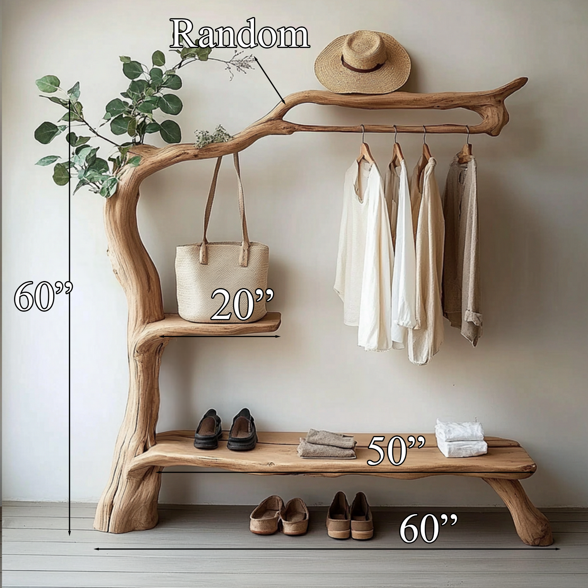 Clothes Hanging Rack Handmade Design Decor Home Gift SINLTB148