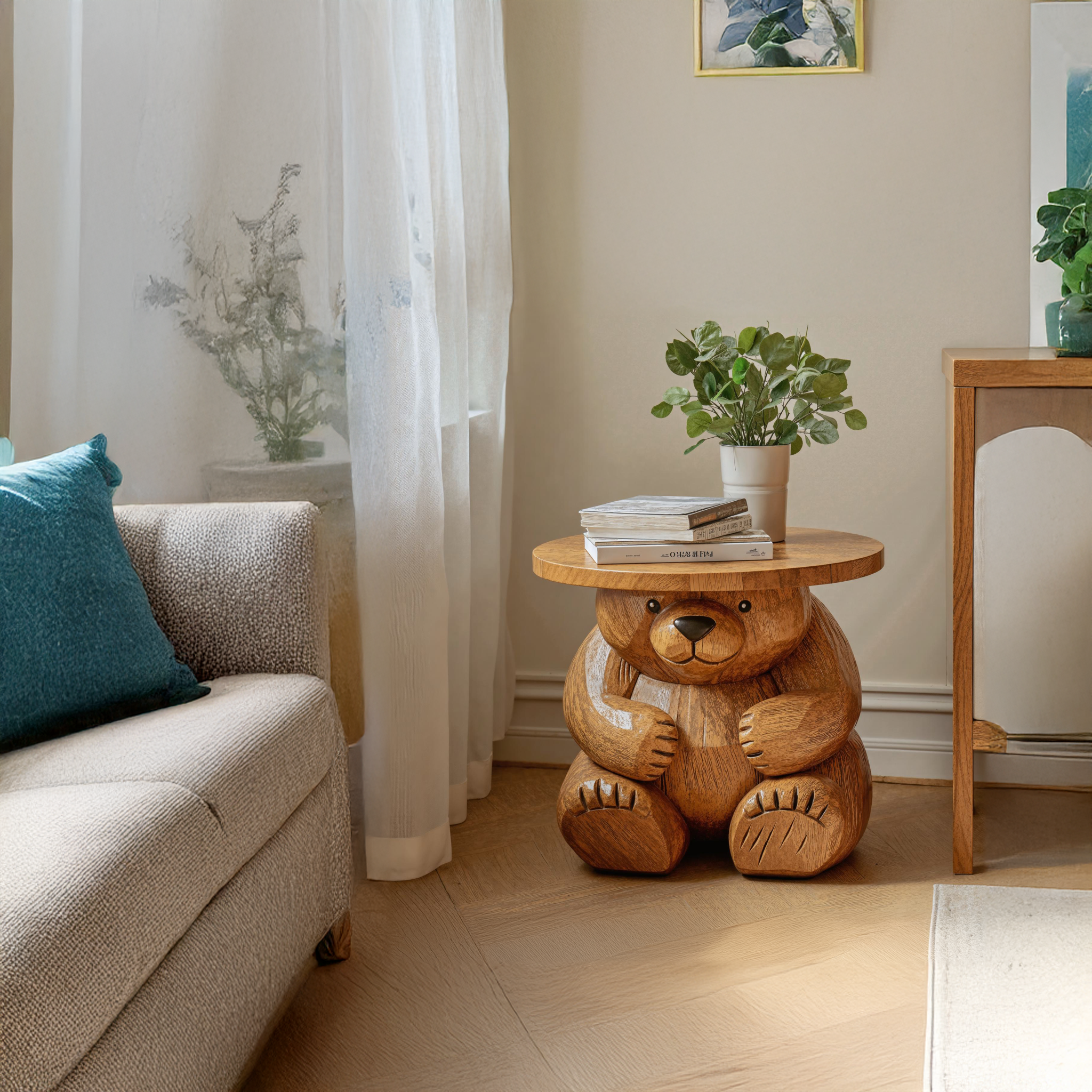 Handmade Bear End Table Side Table SILDTEN080