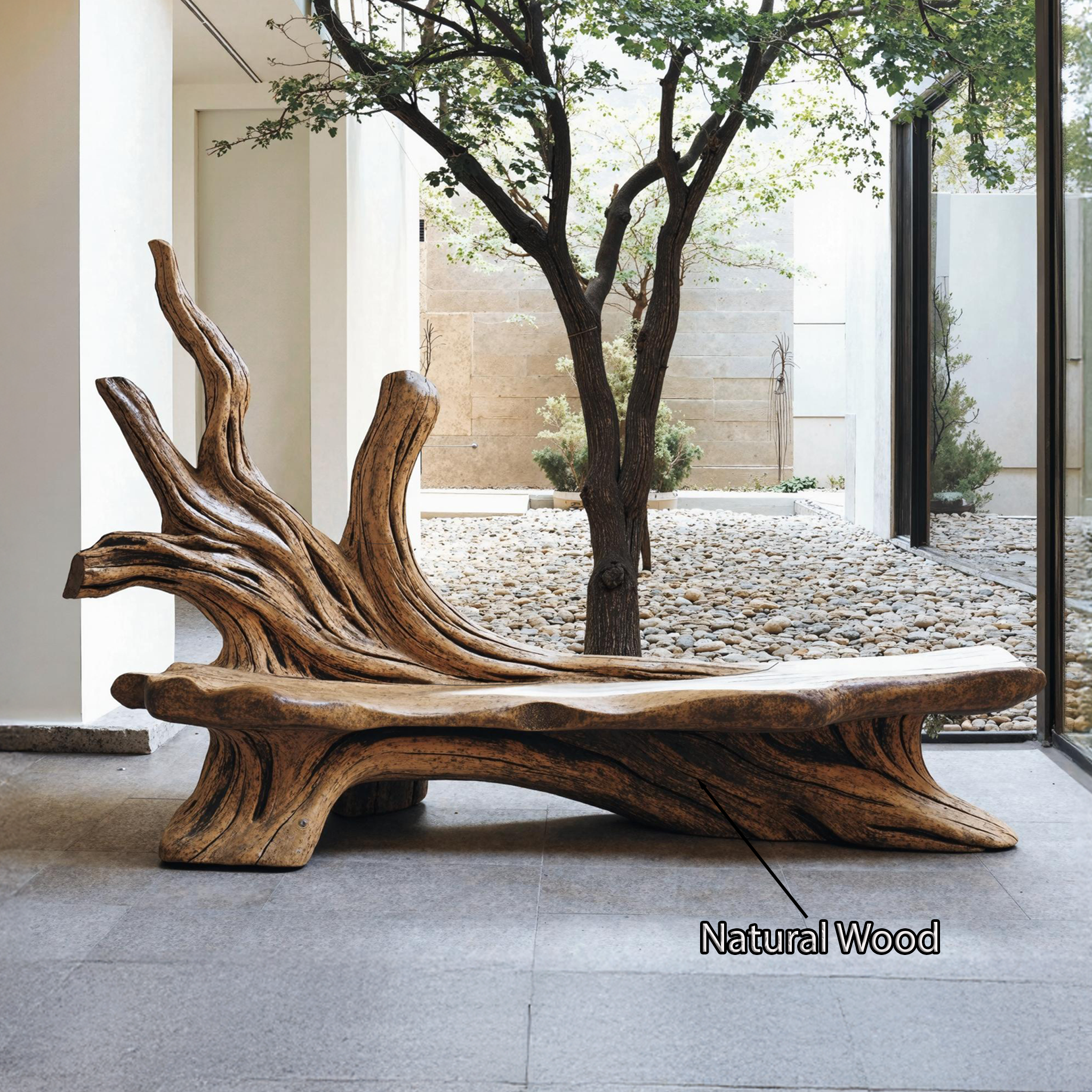 Farmhouse Branch Bench Outdoor Decor For Charming Backyards SILDTBRB008