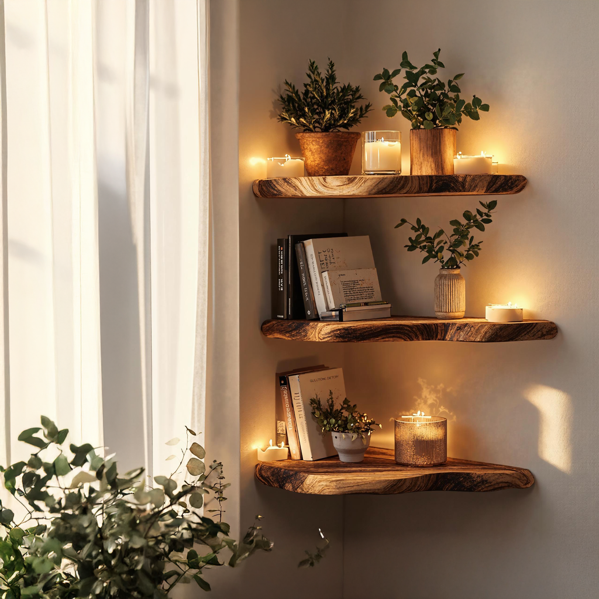 Wooden Corner Shelf With A Vintage Charm For Any Room SILDTCN082