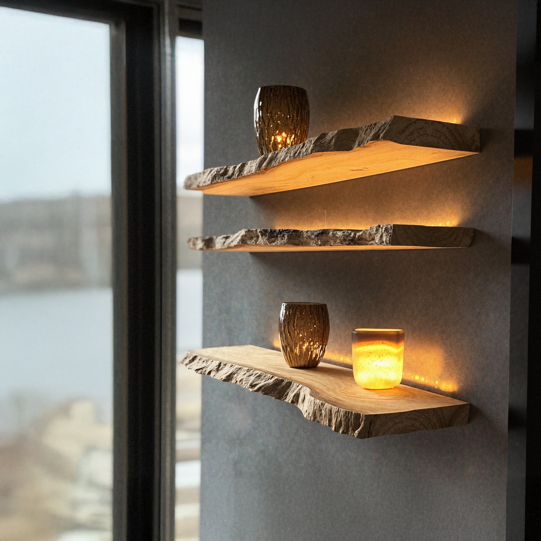 Live Edge Wooden Floating Shelf For Modern Homes SILDTFL147