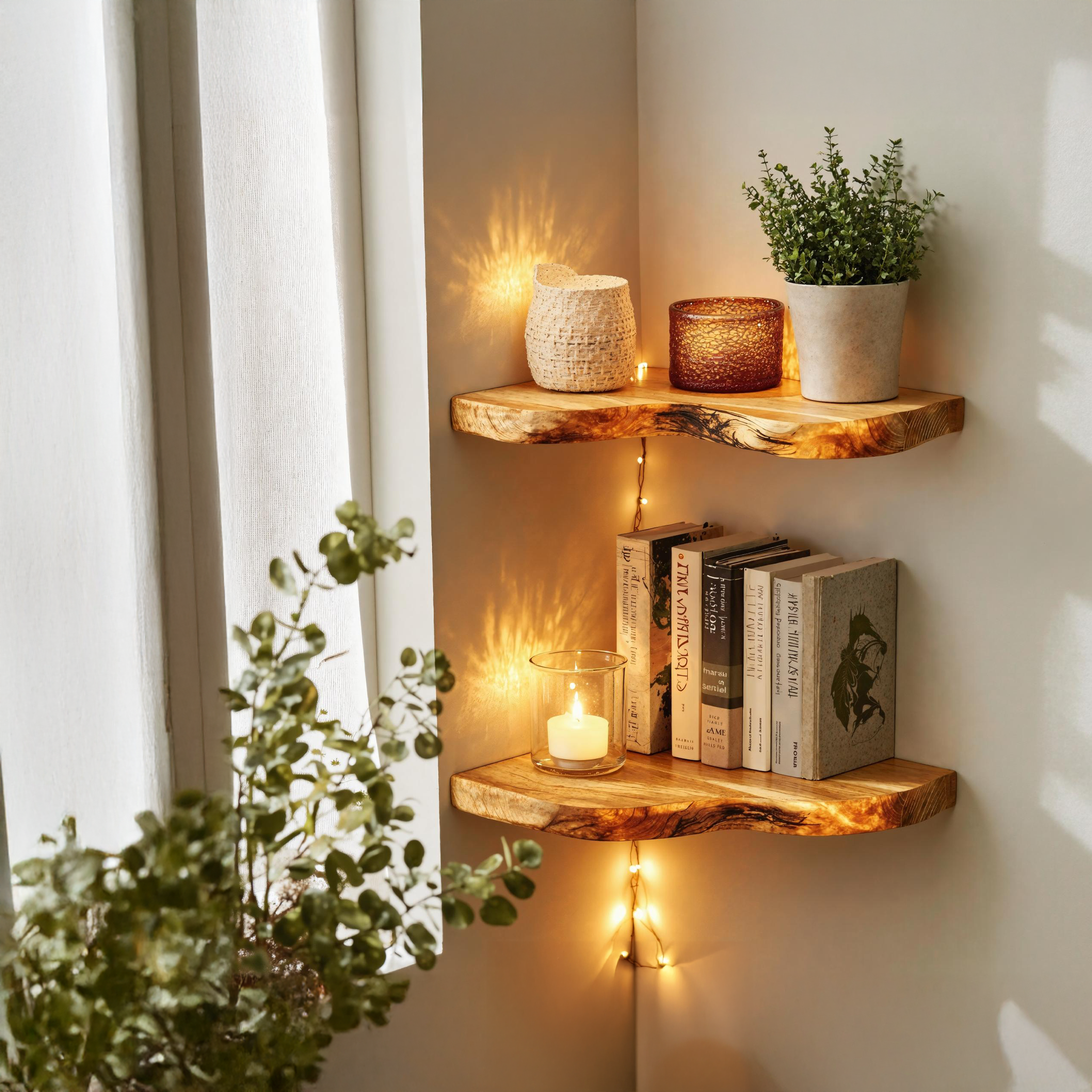 Handcrafted Floating Corner Shelf For A Minimalist Look SILDTCN083