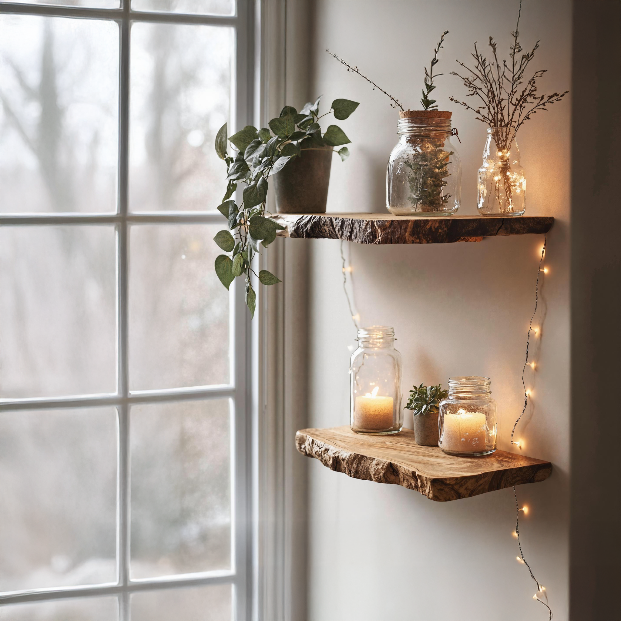 Farmhouse Style Wooden Floating Shelf For Seasonal Display SILDTFL144