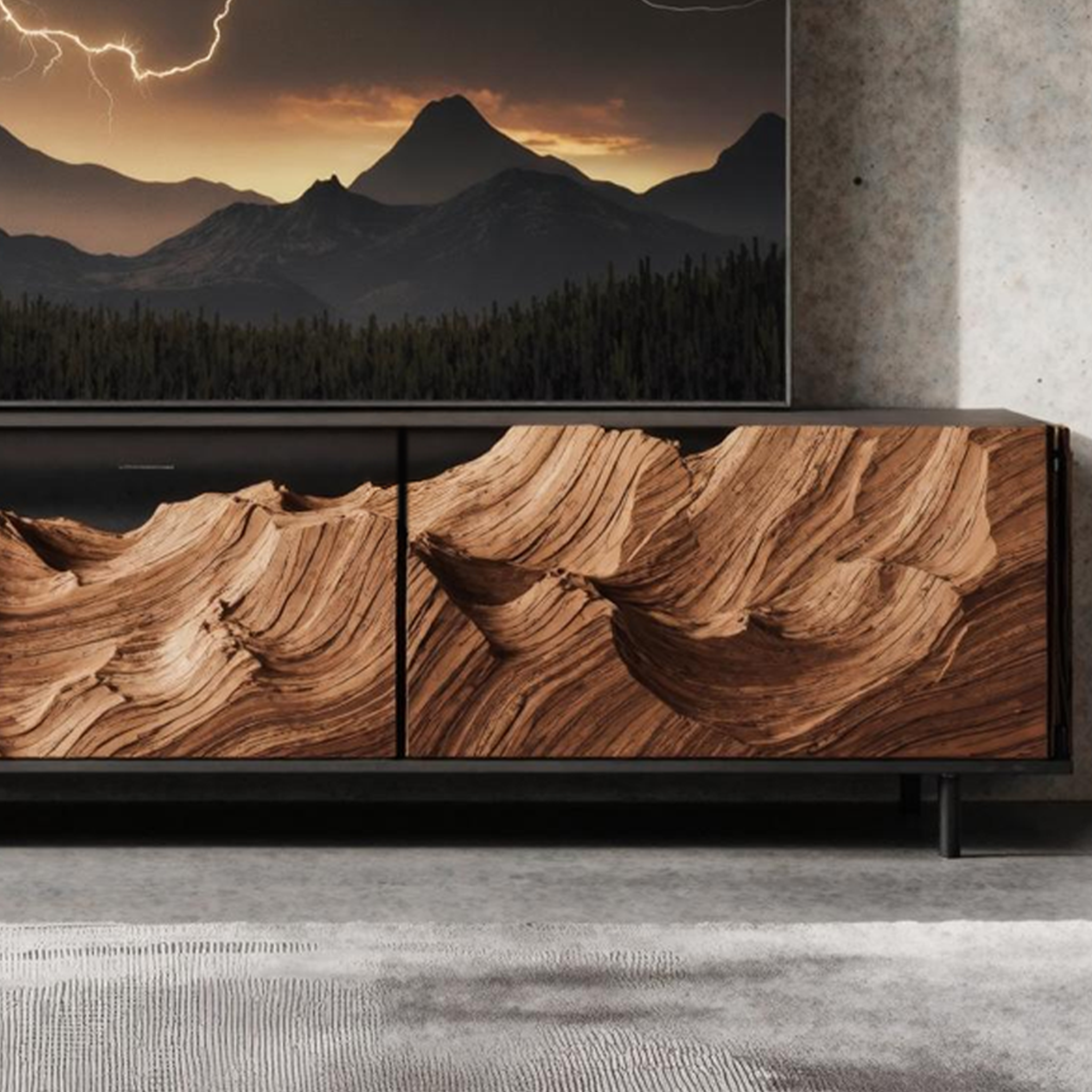 Farmhouse Rustic TV Cabinet For Cozy Living Room SILDTTNTVC033