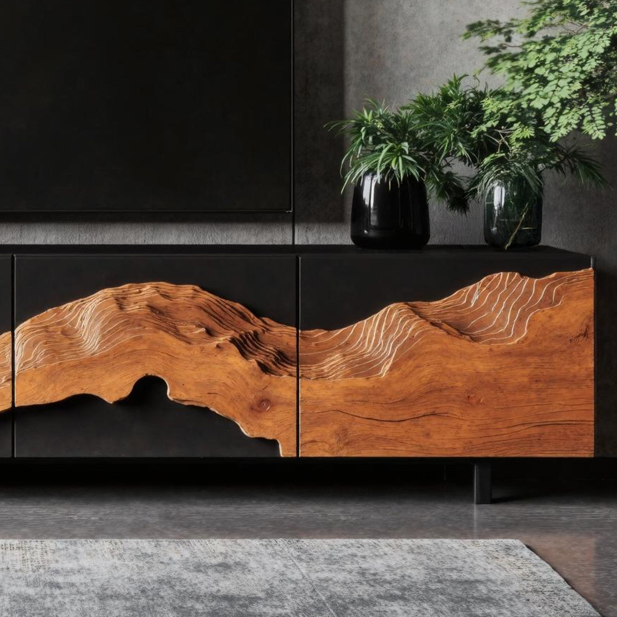 Rustic Wooden TV Cabinet For Living Room Setup SILDTTNTVC039