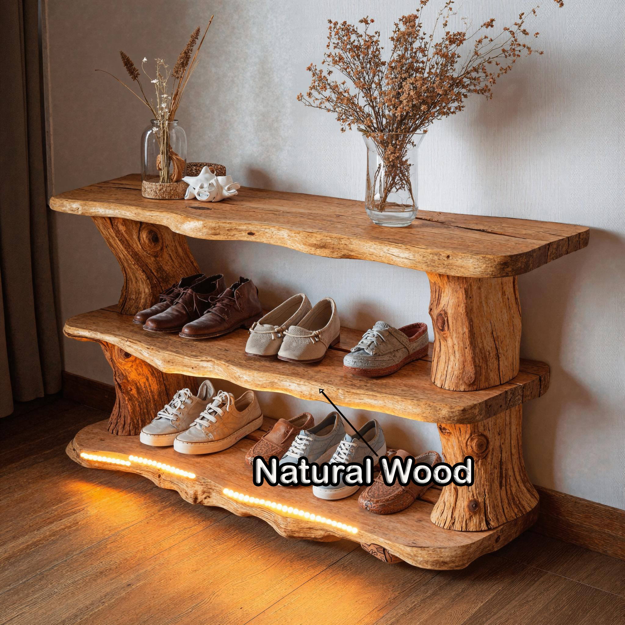 Handmade Wooden Shoe Storage Bench For Small Spaces SILDTSHB010