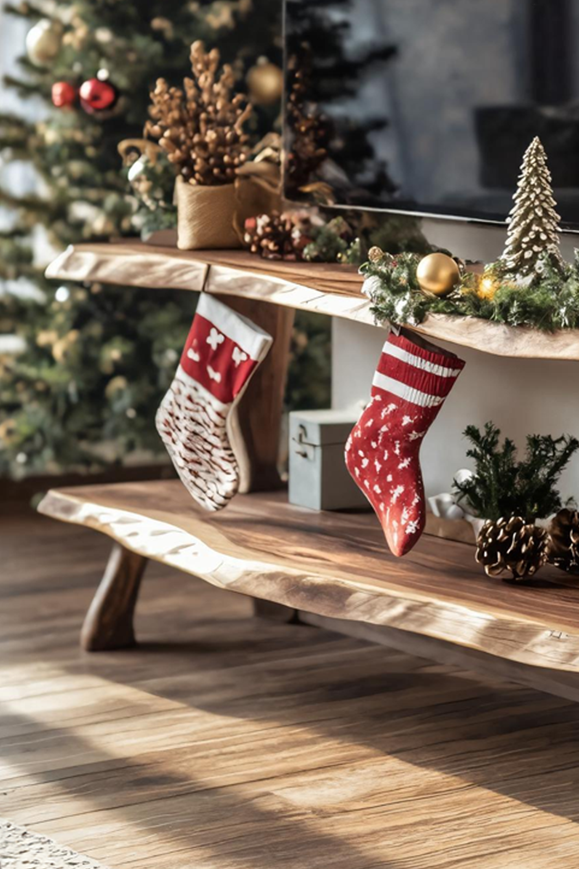 Handcrafted Solid Wood TV Console For Holiday Bedroom Furniture SILDTTNCTV025