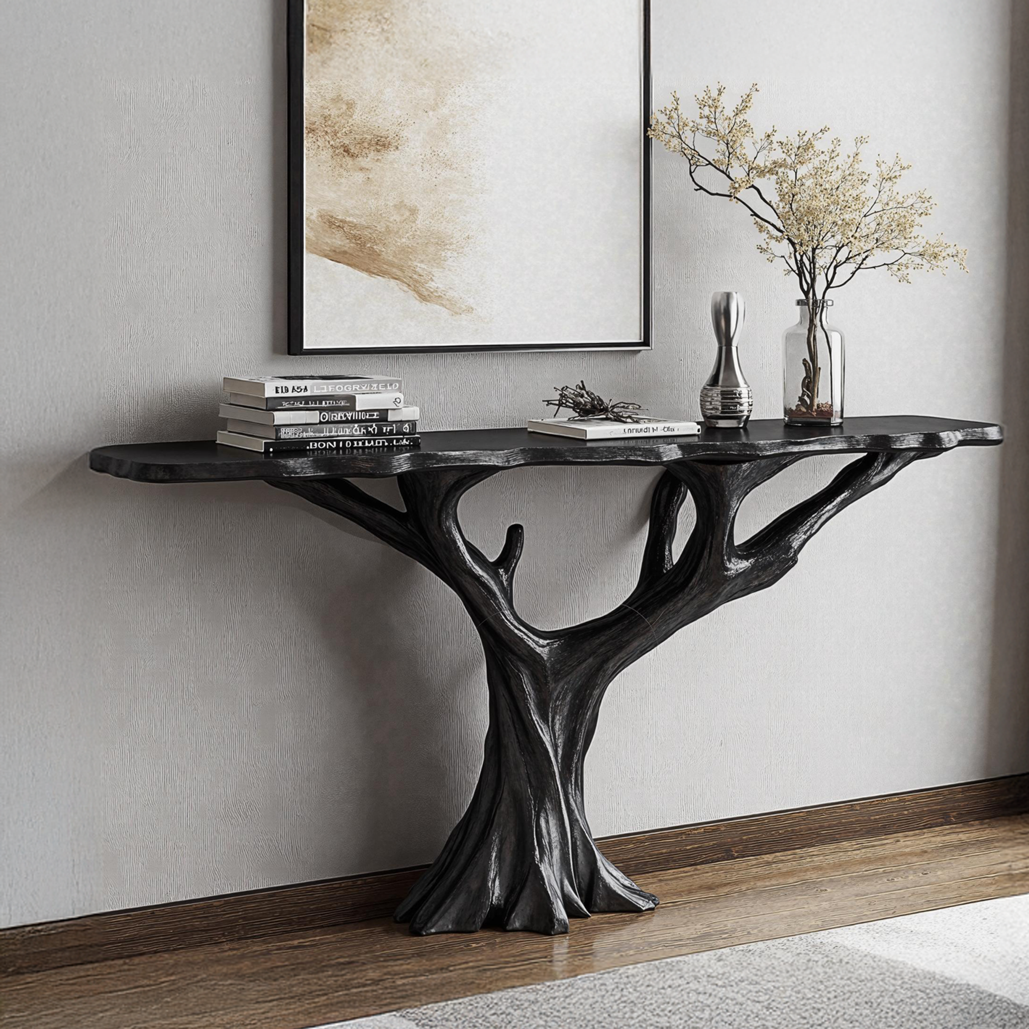 Functional Black Wood Console Table For Organizing Your Entryway Essentials SILDTCS191