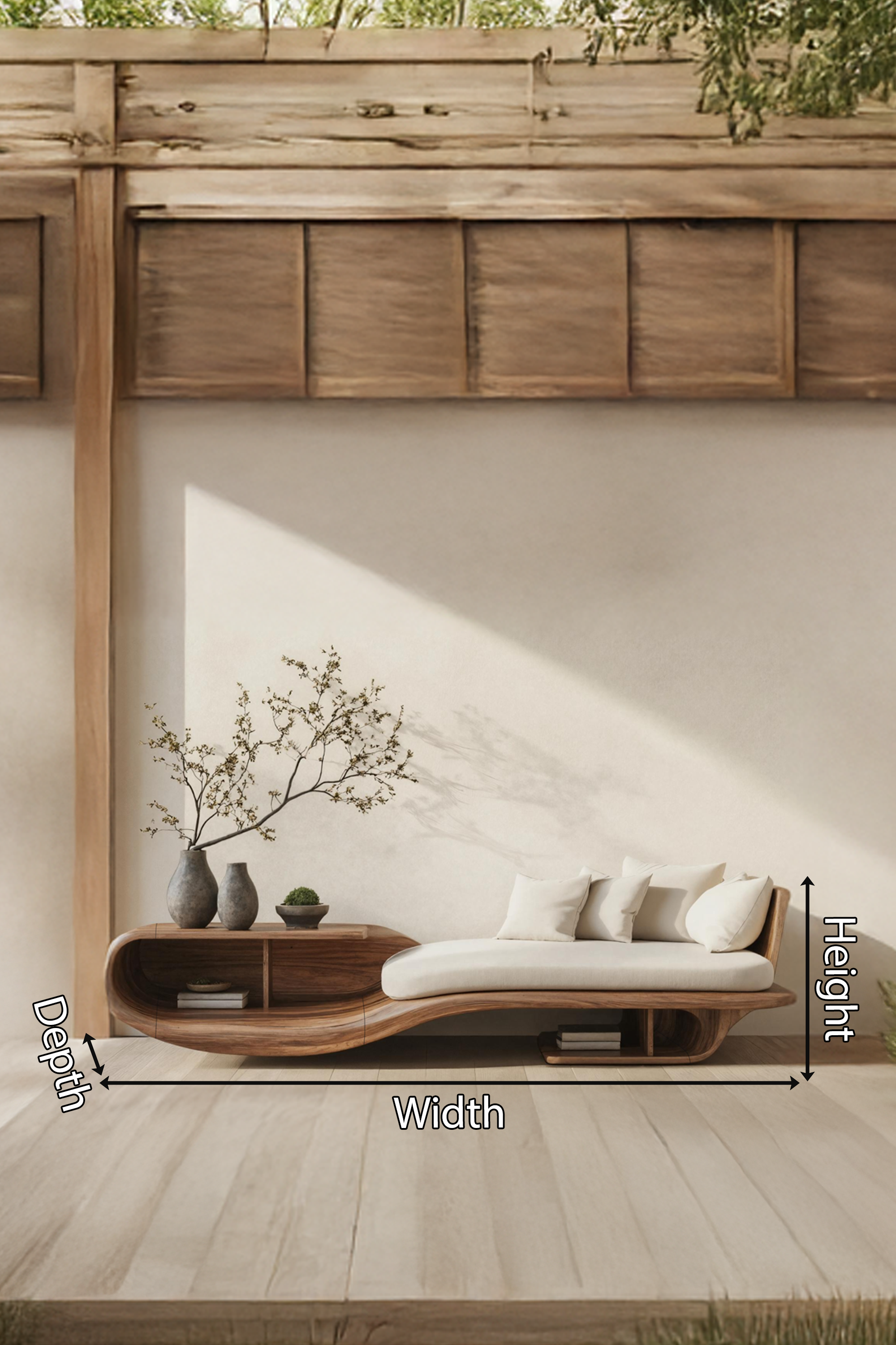 Rustic Solid Wood Garden Daybed For Entryway Furniture Styling SILDTTNDB002