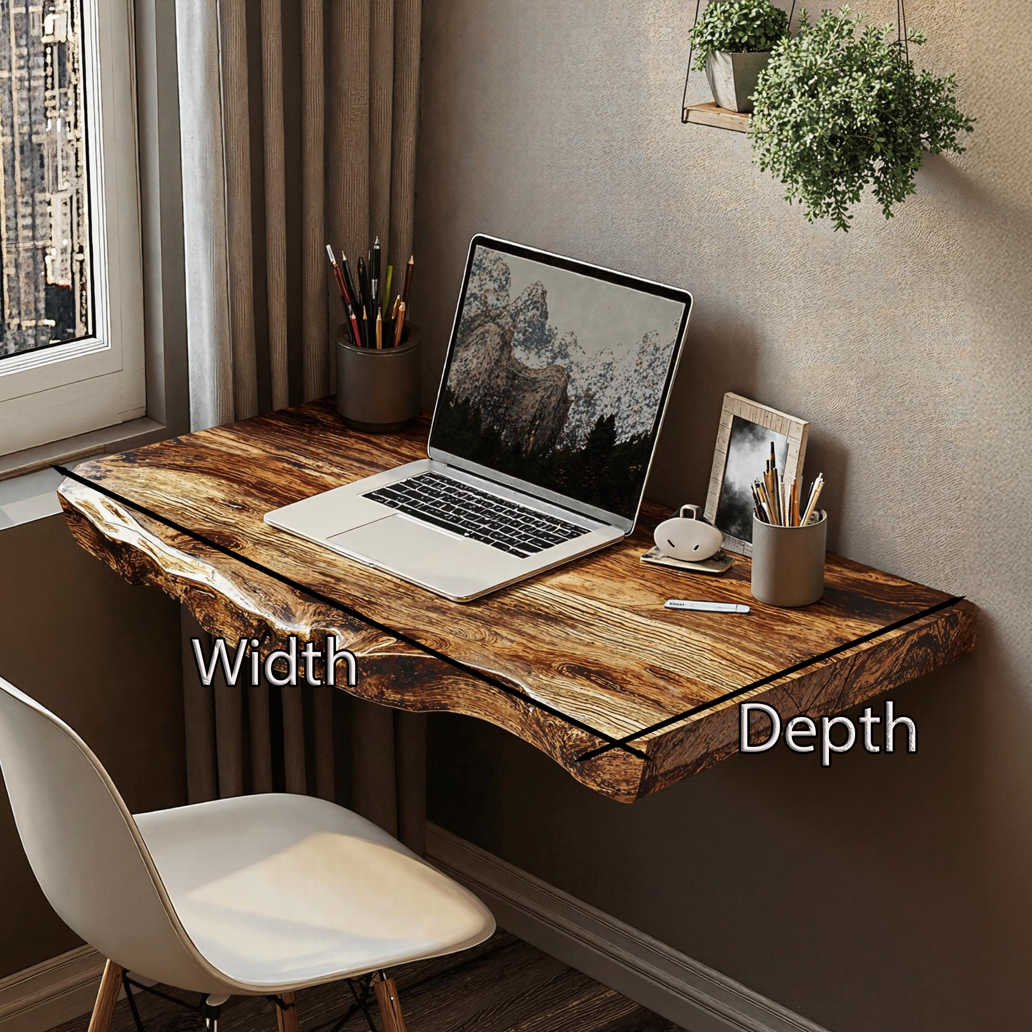 Farmhouse Solid Wood Floating Desk For Nature Inspired Home Styling SILDTFLD015