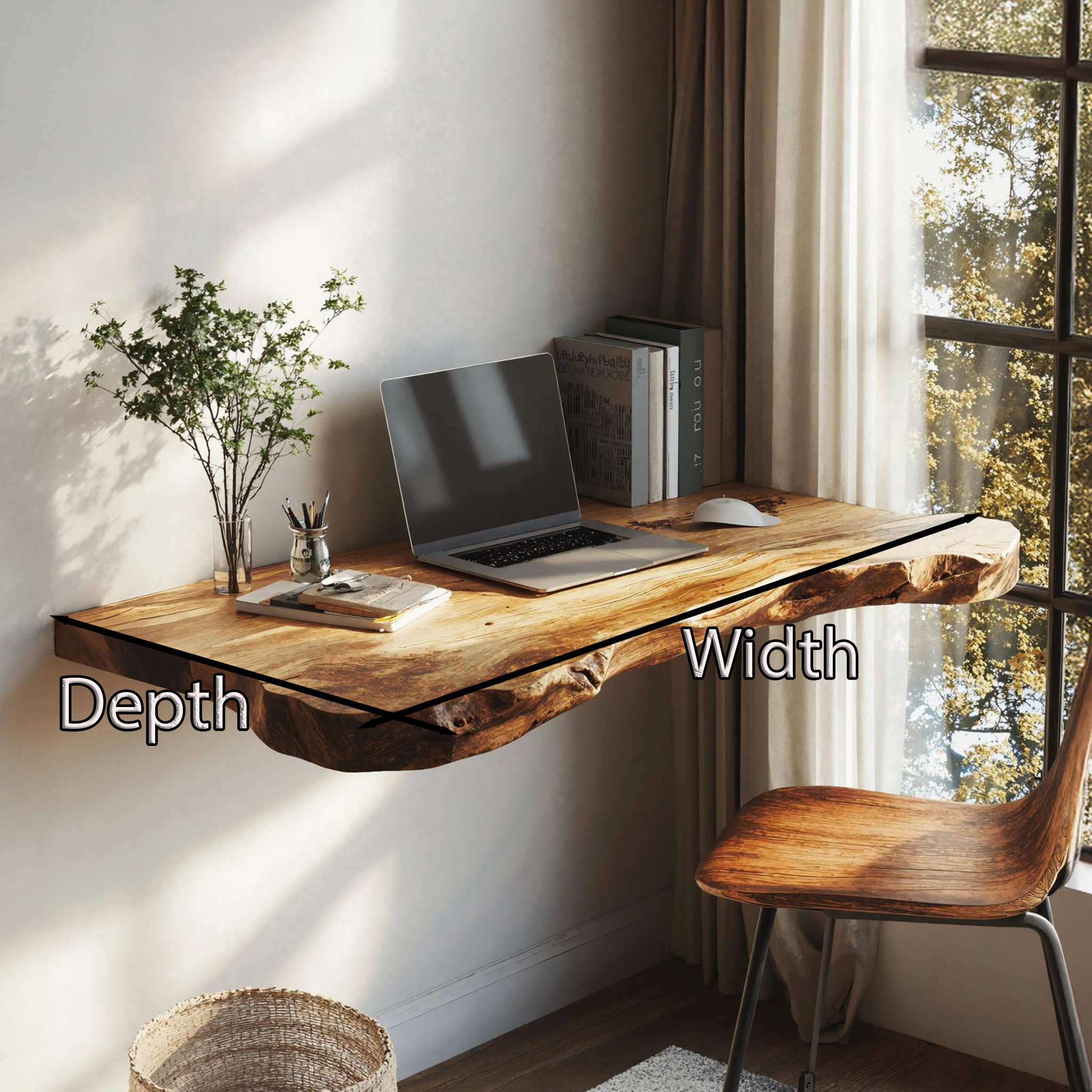 Mid Century Solid Wood Floating Desk For Productivity And Style SILDTFLD025