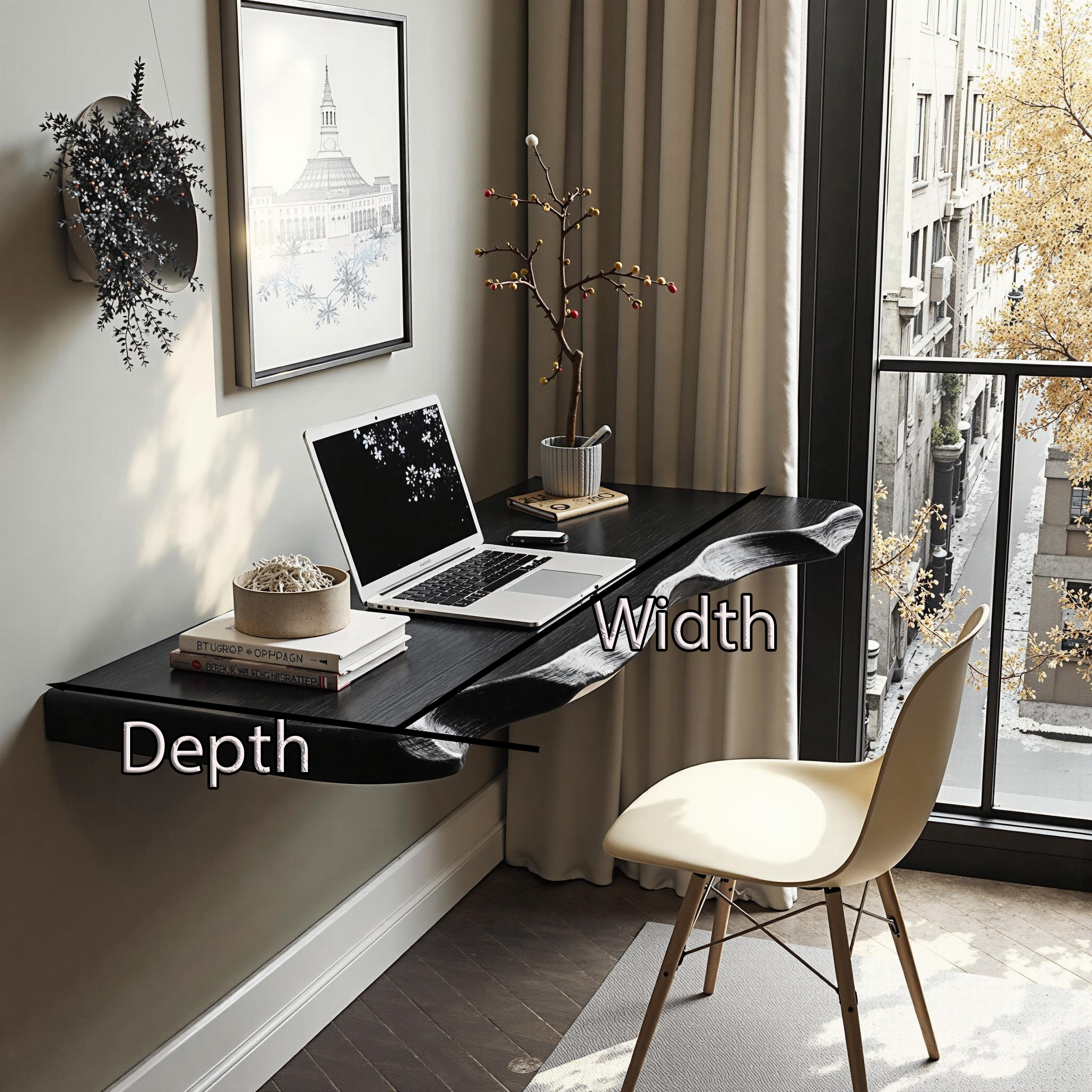 Vintage Wooden Floating Table For Home Interior Styling SILDTFLD008