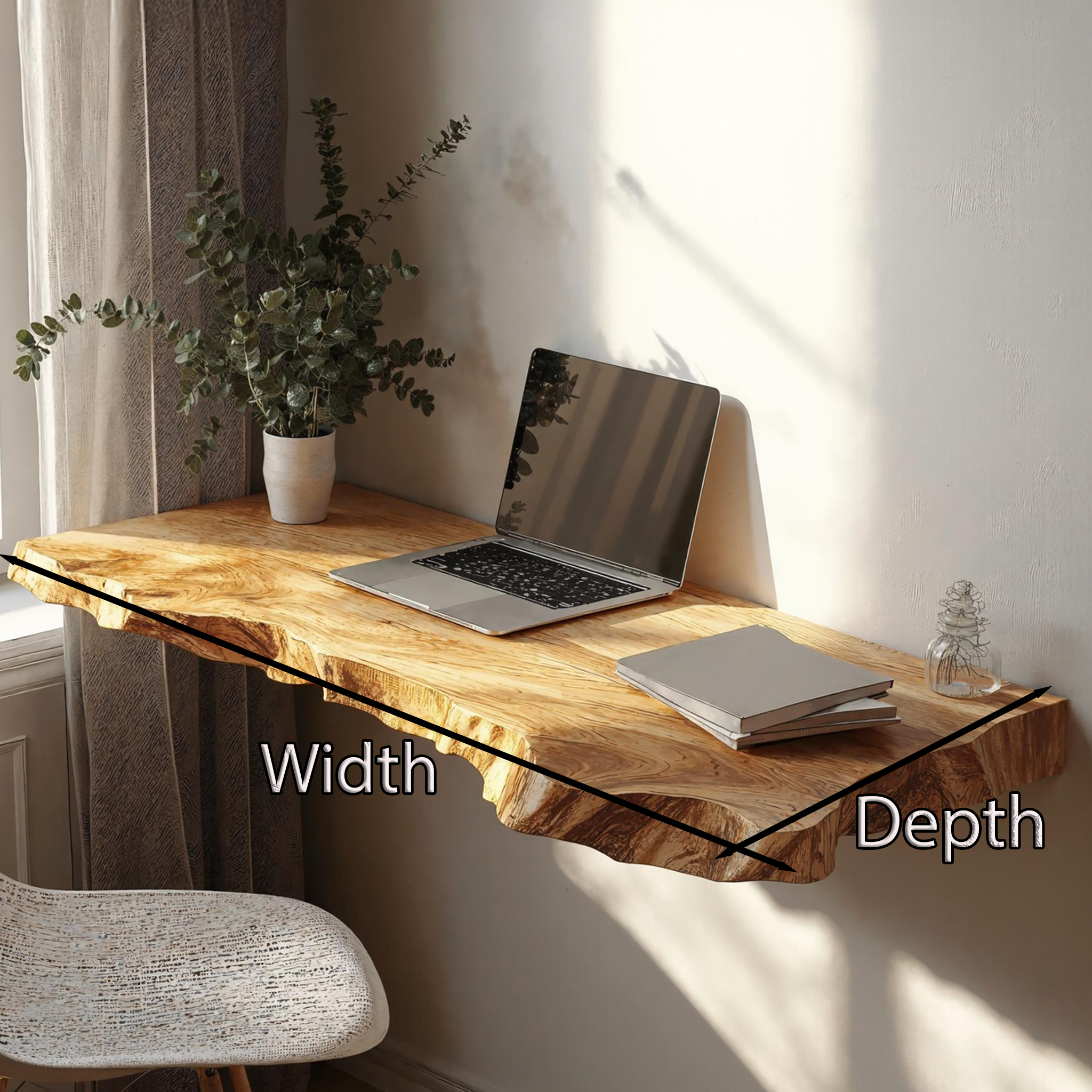 Farmhouse Solid Wood Floating Desk For Cozy And Functional Spaces SILDTTRFLD004