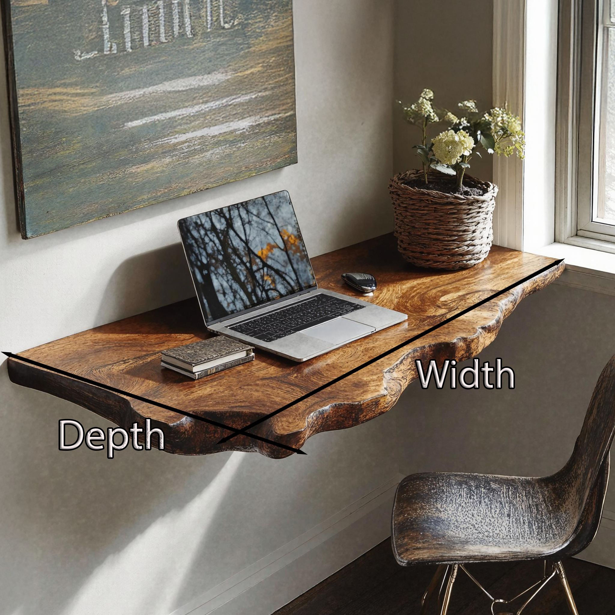 Mid Century Solid Wood Floating Desk For Modern And Retro Fusion SILDTFLD037