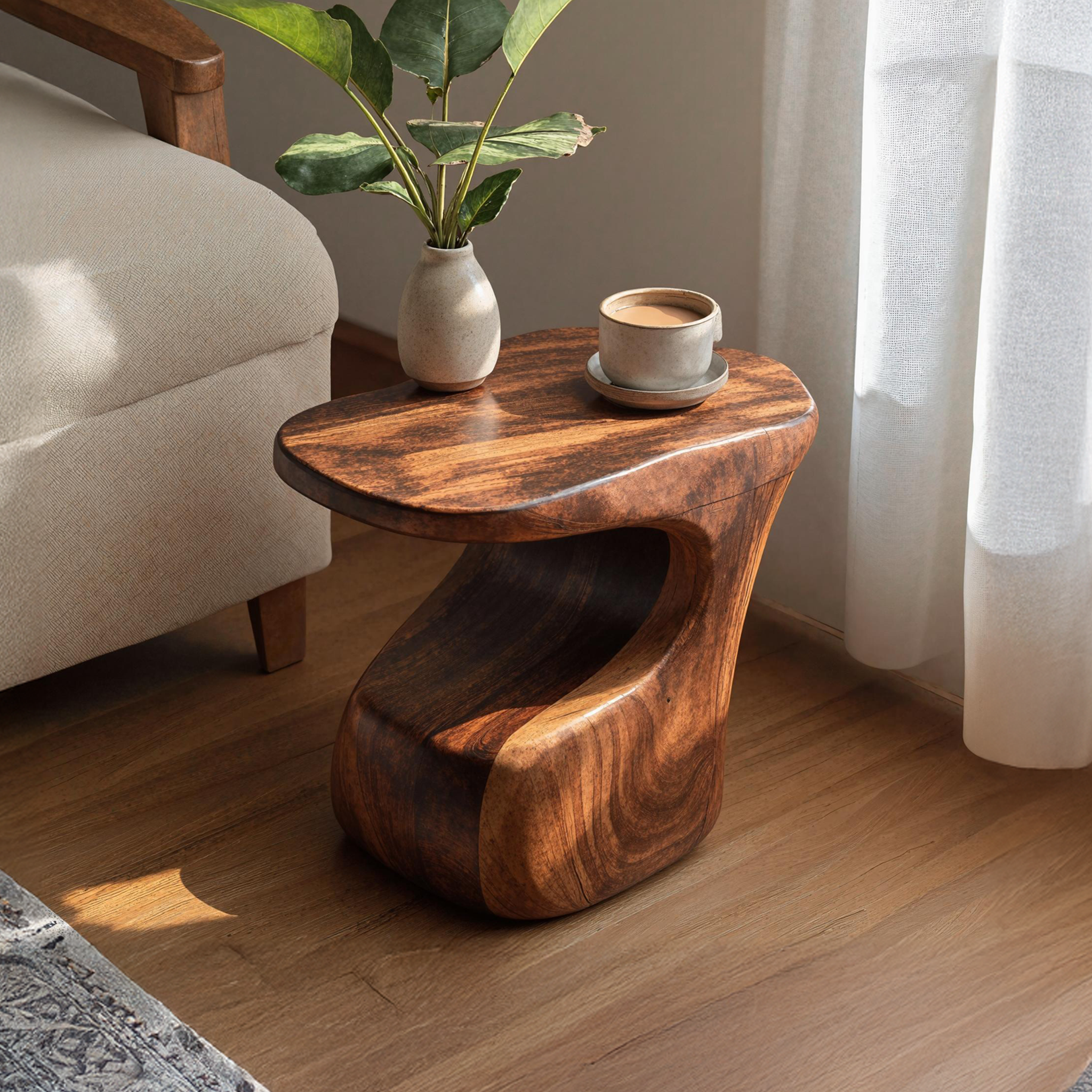 Mid Century Wooden End Table For Stylish Living Room SILDTEN119