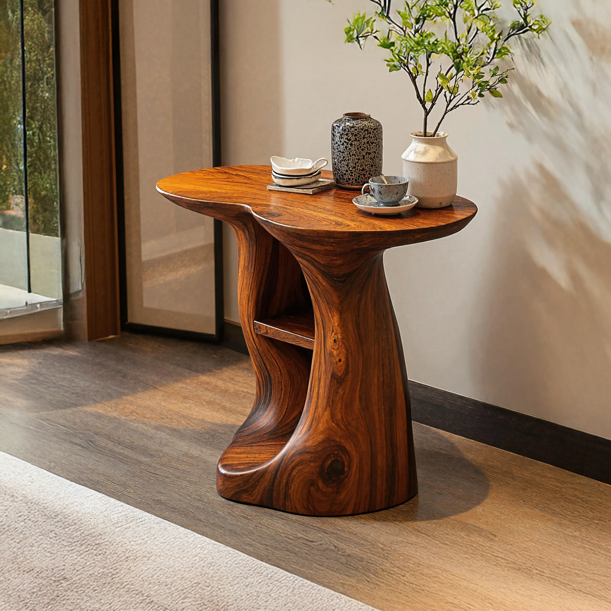 Vintage Solid Wood End Table For Entryway Design SILDTEN122