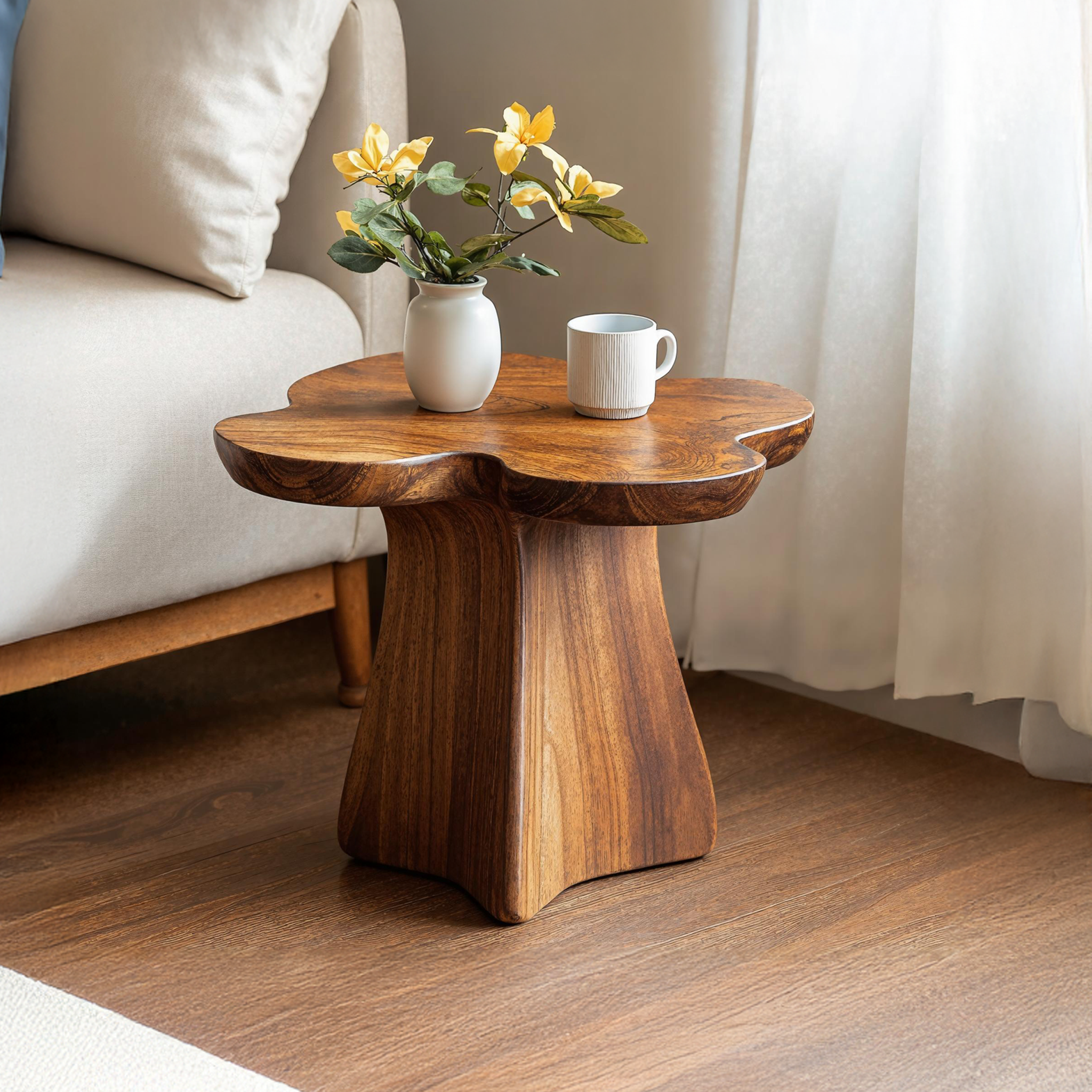 Rustic Solid Wood End Table For Entryway Decor Ideas SILDTEN120