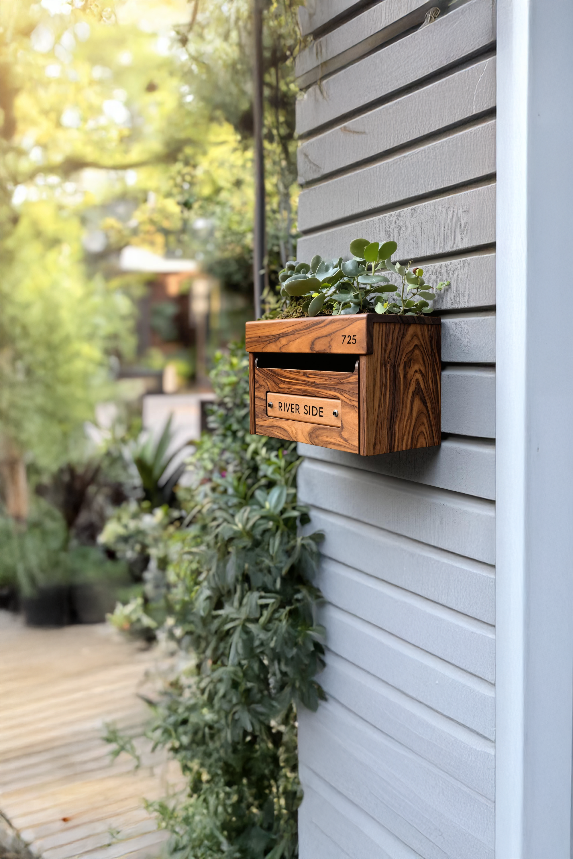 Handcrafted Wooden Sculpture Mailbox For Patio Furniture Garden Design SILDTTRMB035