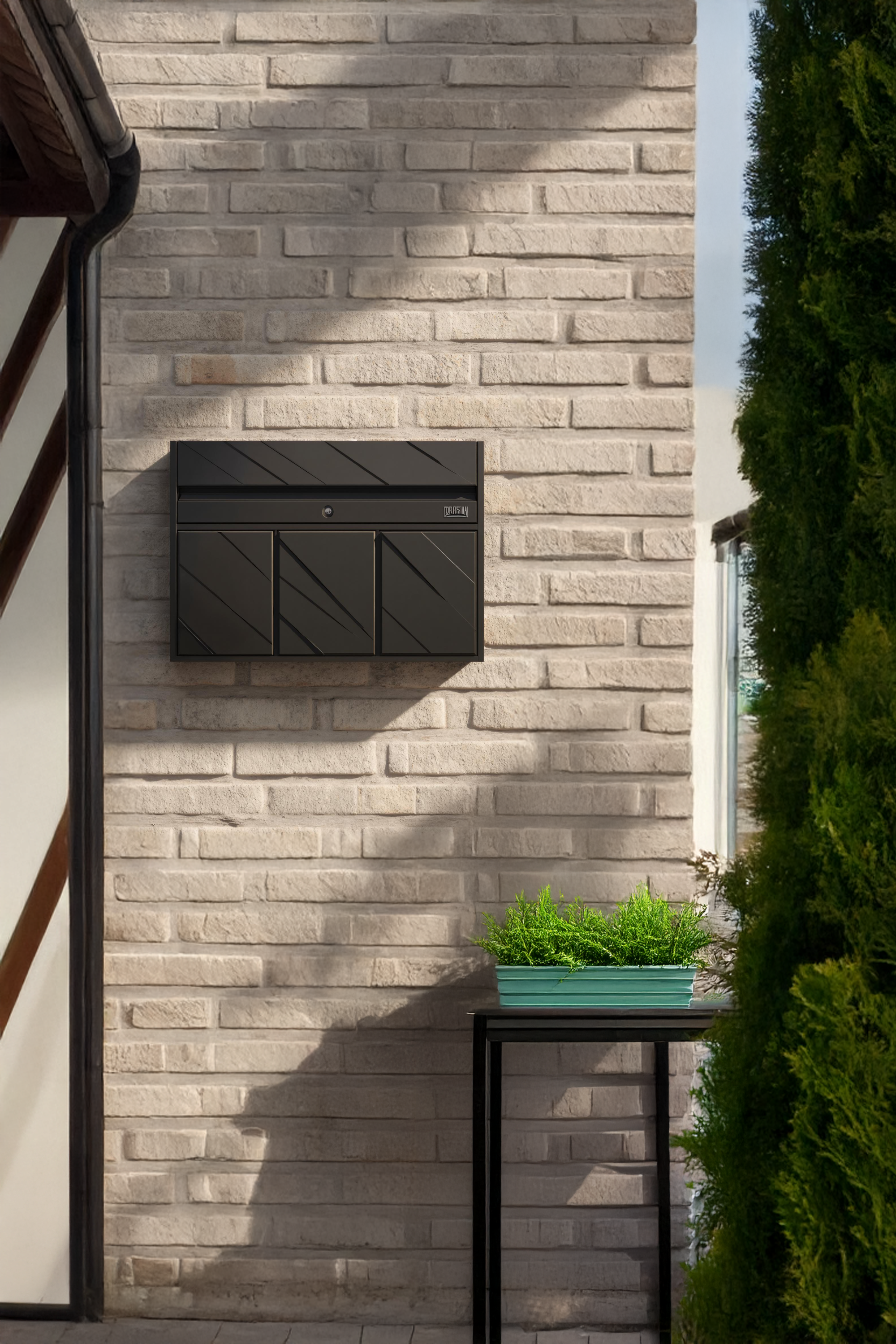 Mid Century Solid Wood Sculpture Mailbox For Patio Rustic Garden Decor SILDTTRMB029