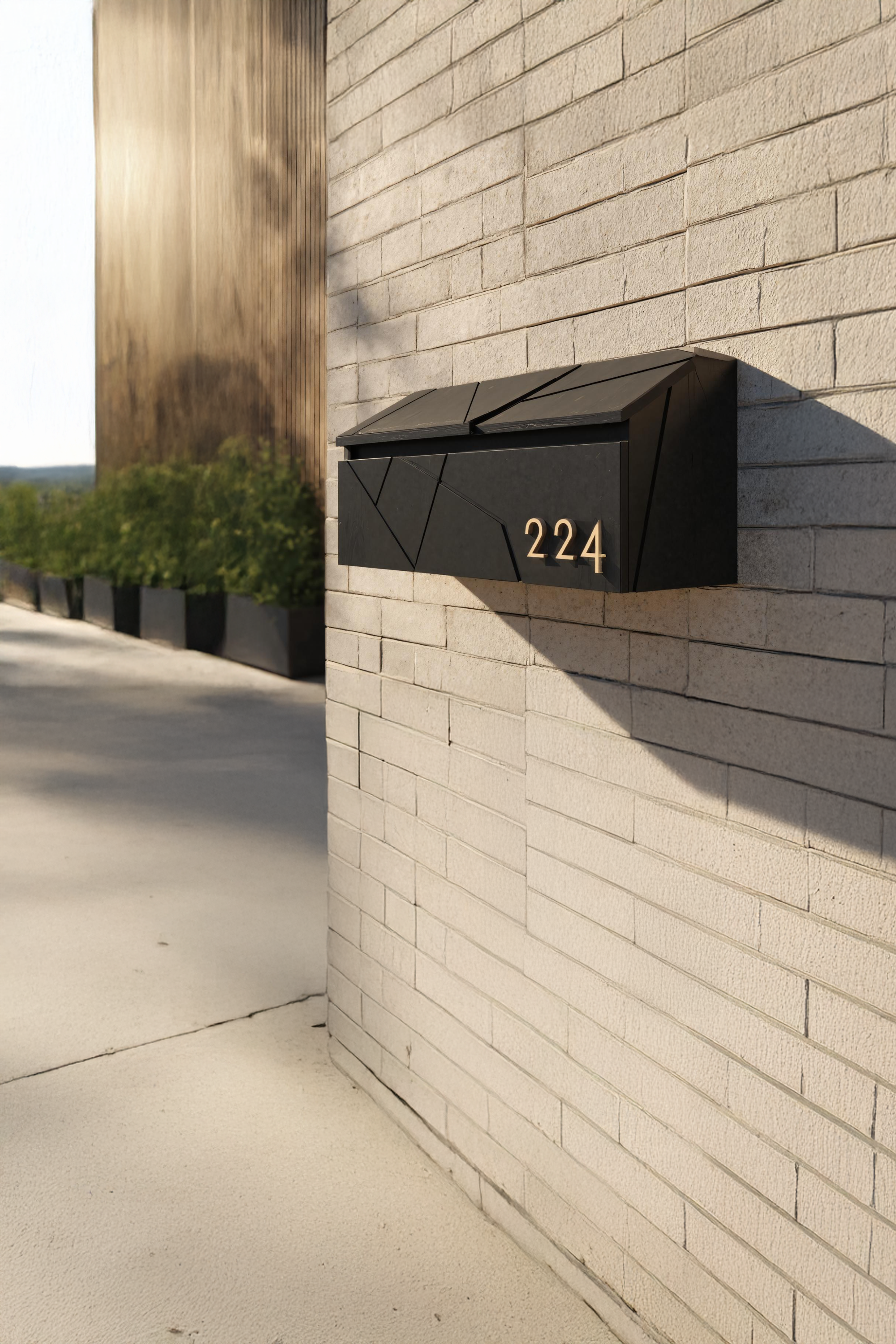 Mid Century Wooden Sculpture Mailbox For Garden Patio Outdoor Accent SILDTTRMB025