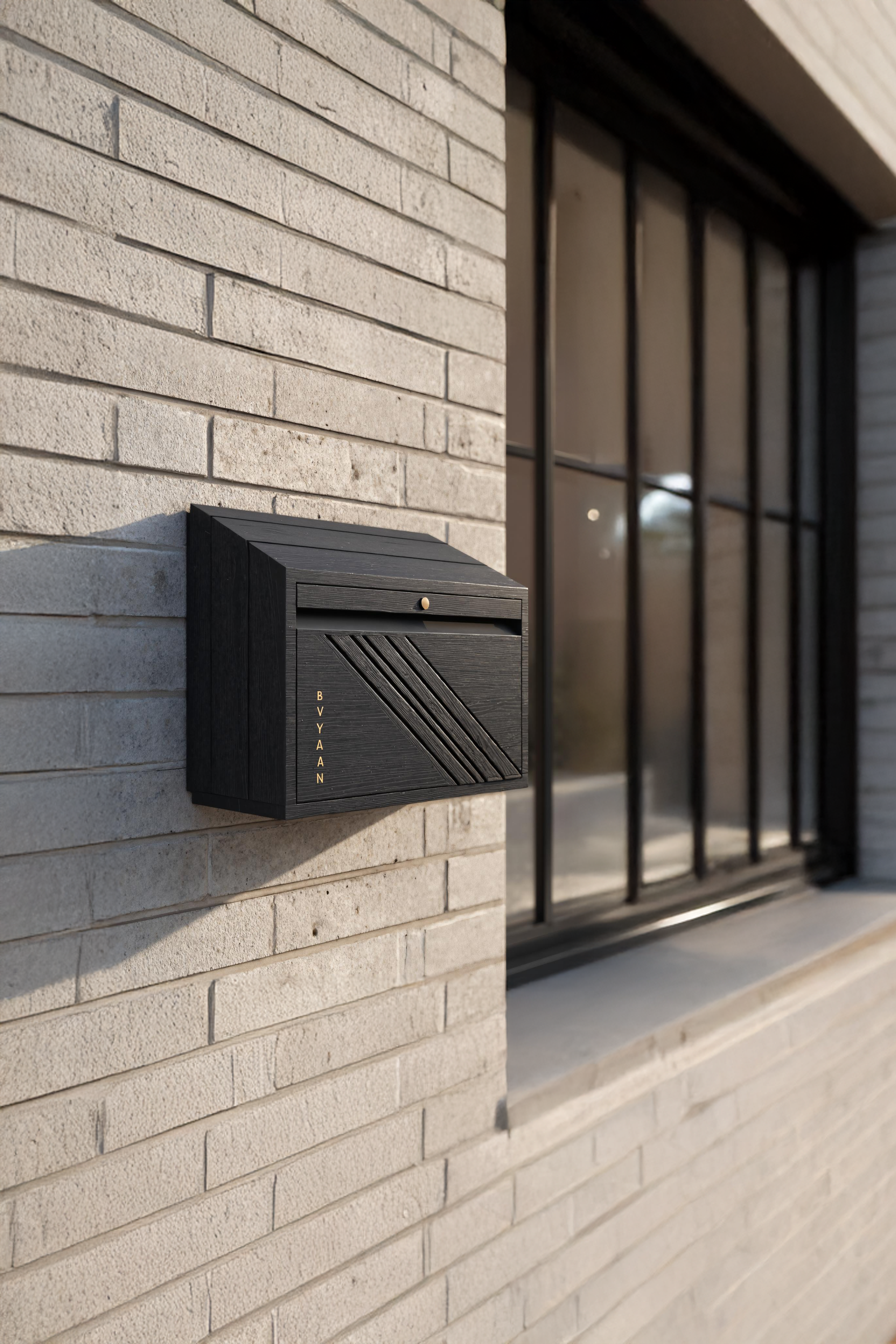 Mid Century Wooden Sculpture Mailbox For Outdoor Garden Furniture SILDTTRMB021