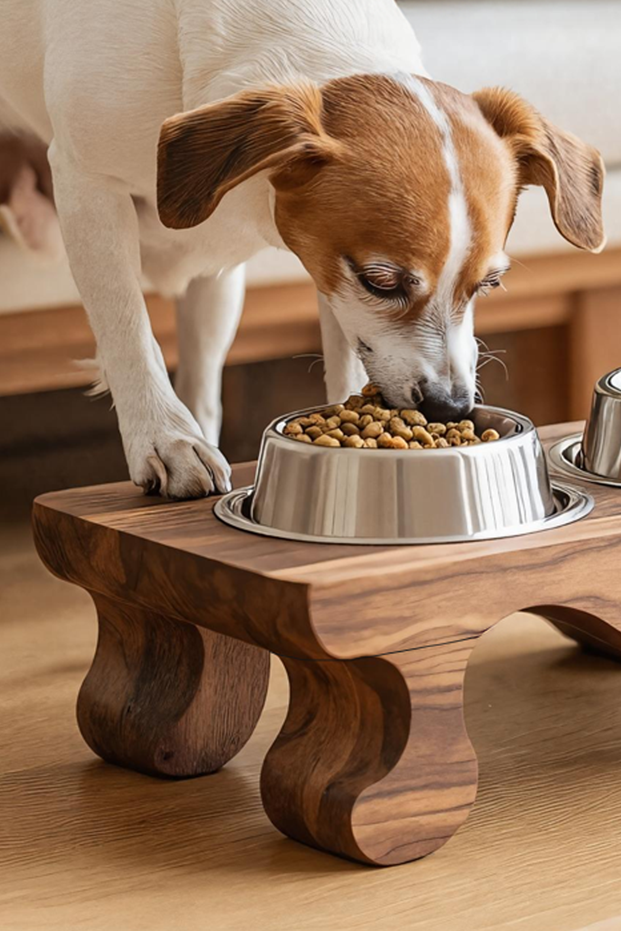 Handcrafted Feeding Stand For Dog Kitchen Corner SILDTTNDBS010