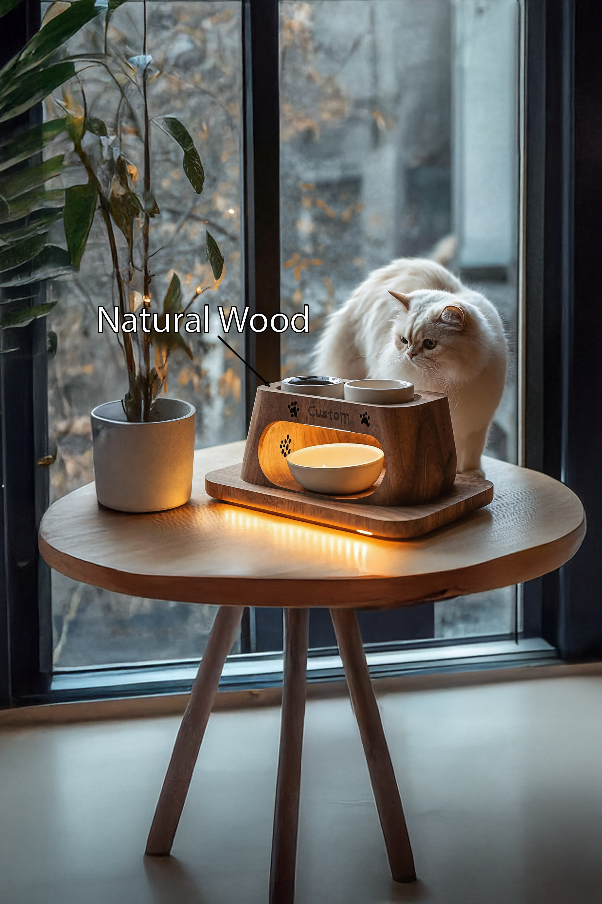 Rustic Handmade Pet Feeding Stand For Home Use SILDTTRDBS004