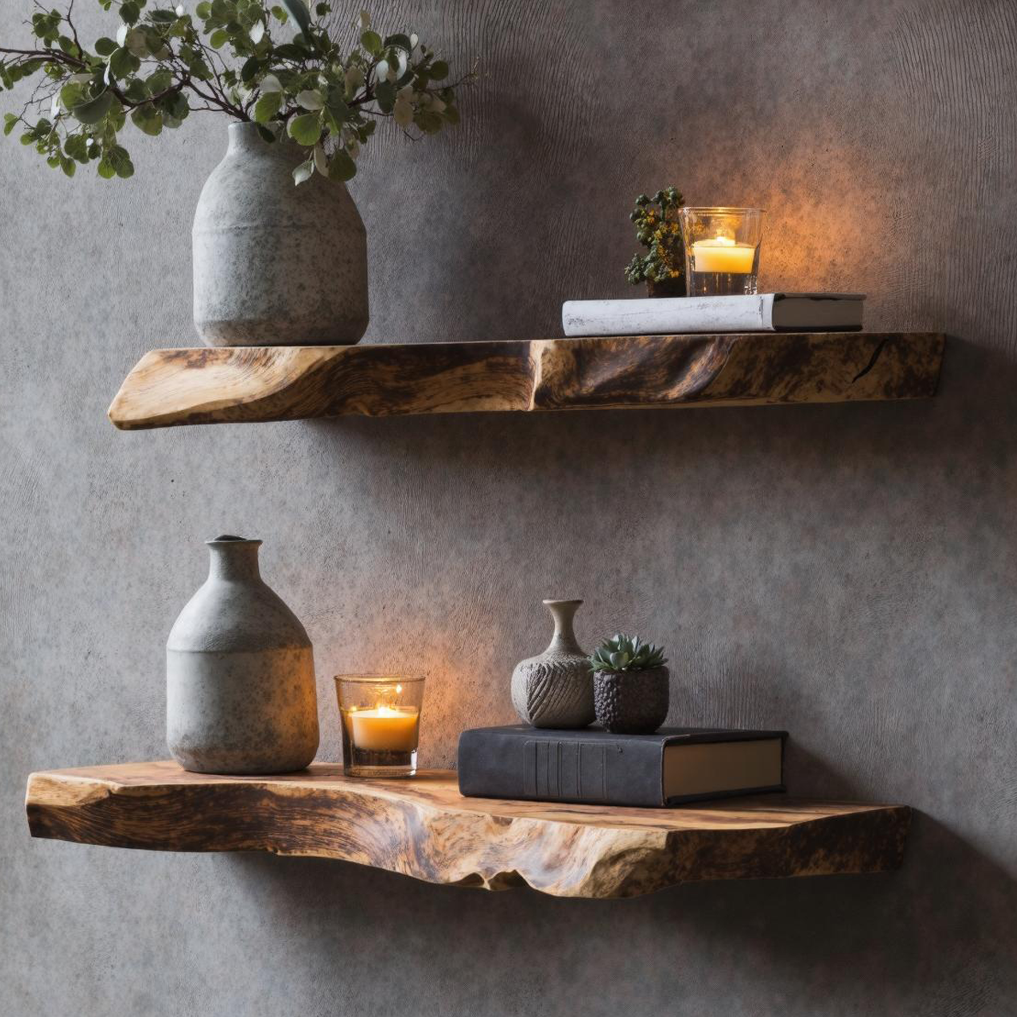 Mid Century Live Edge Floating Shelf Modern Living Space SILDTFL159