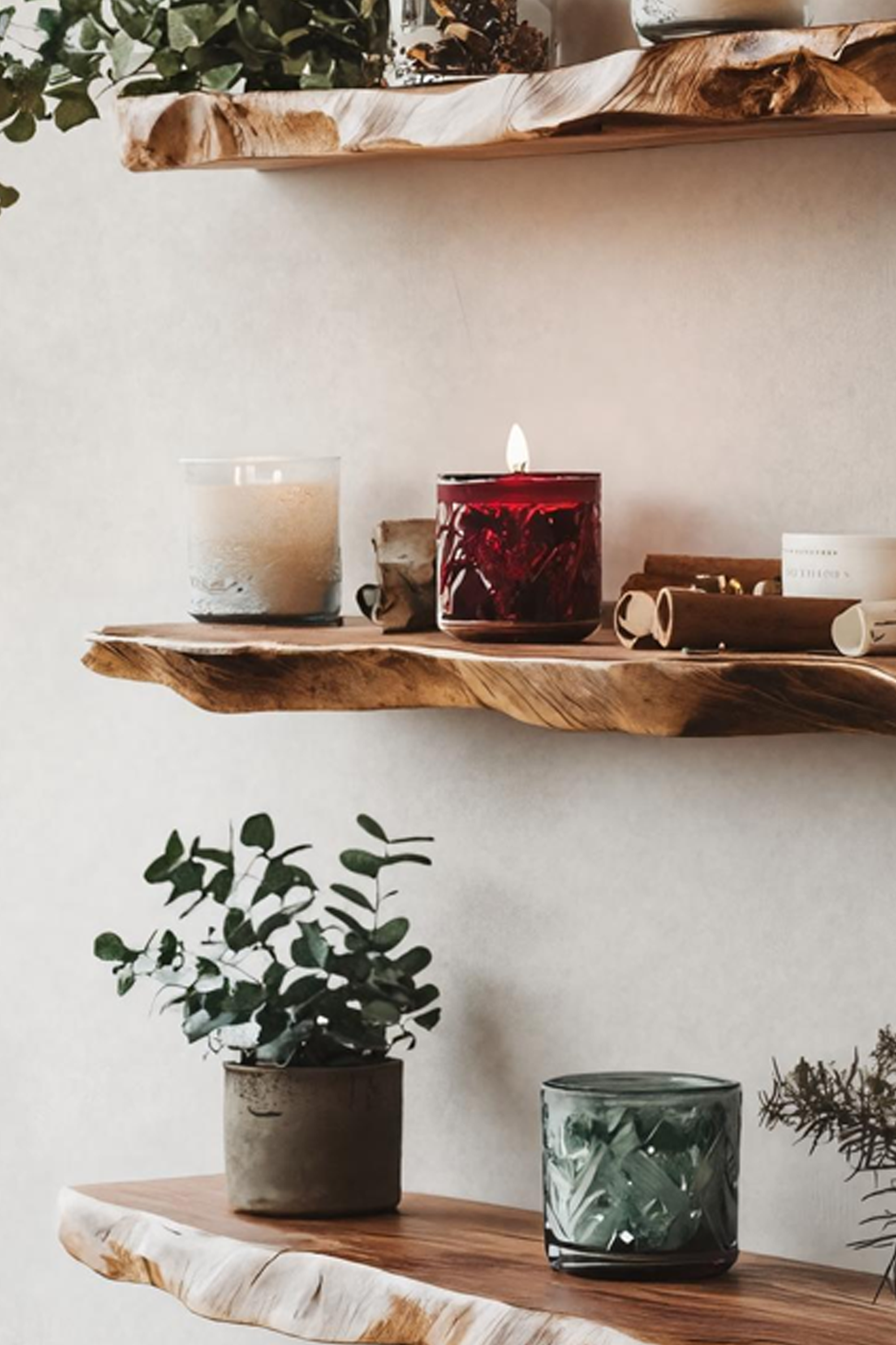 Modern Solid Wood Floating Shelf For Living Room Holiday Style SILDTTNCFL012