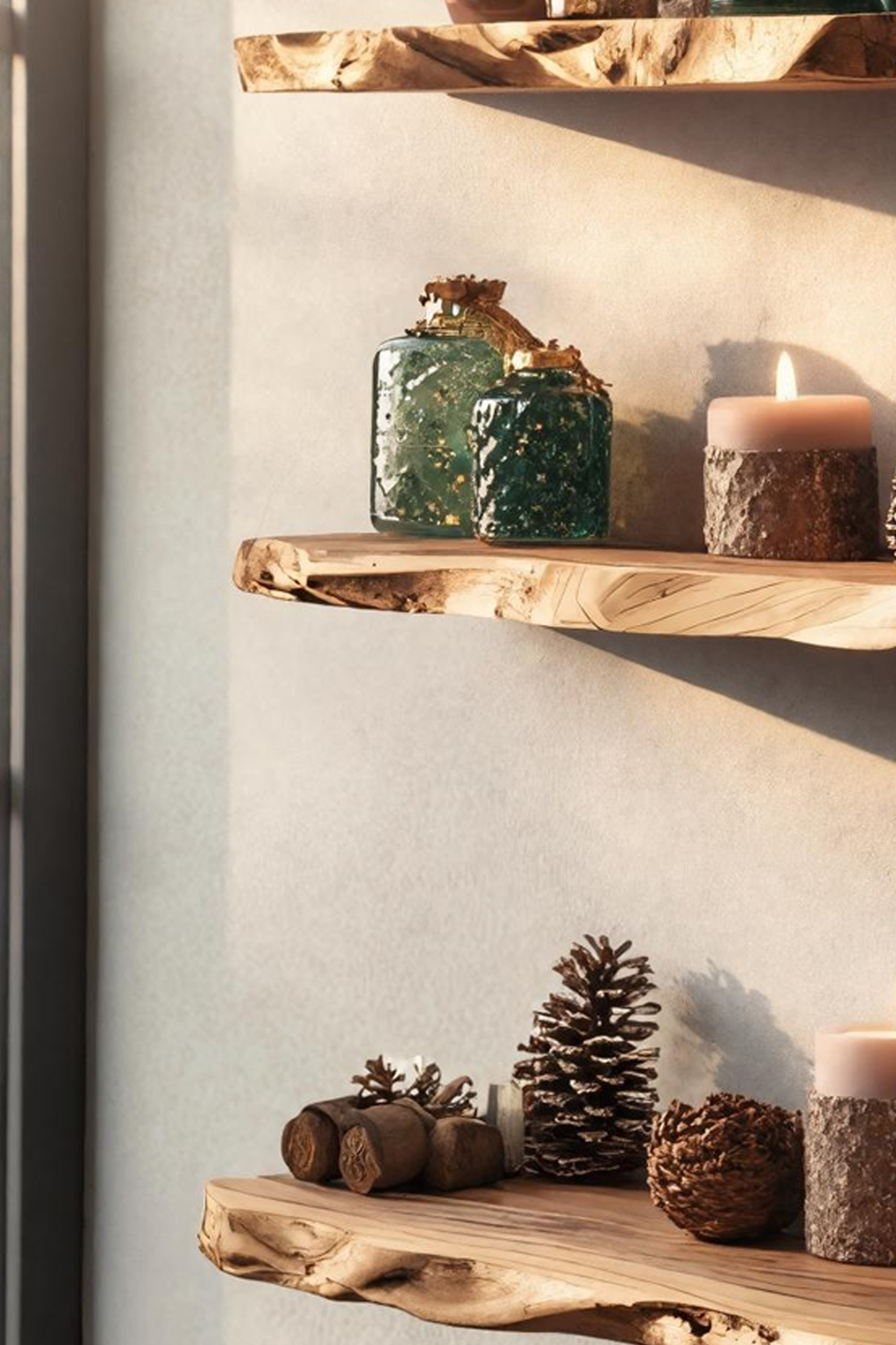 Modern Live Edge Floating Shelf For Stylish Holiday Entryway Decor SILDTTNCFL028