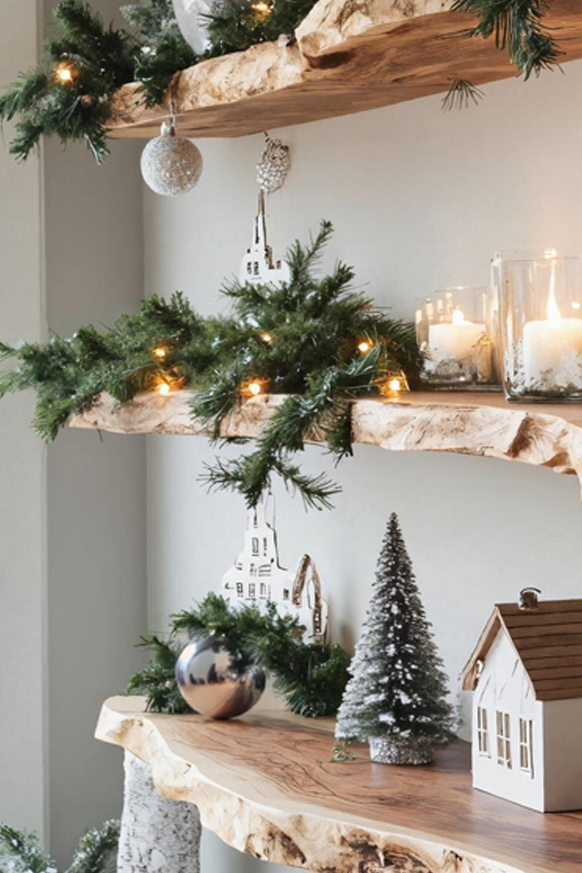 Farmhouse Solid Wood Floating Shelf For Cozy Xmas Bedroom Decor SILDTTNCFL010