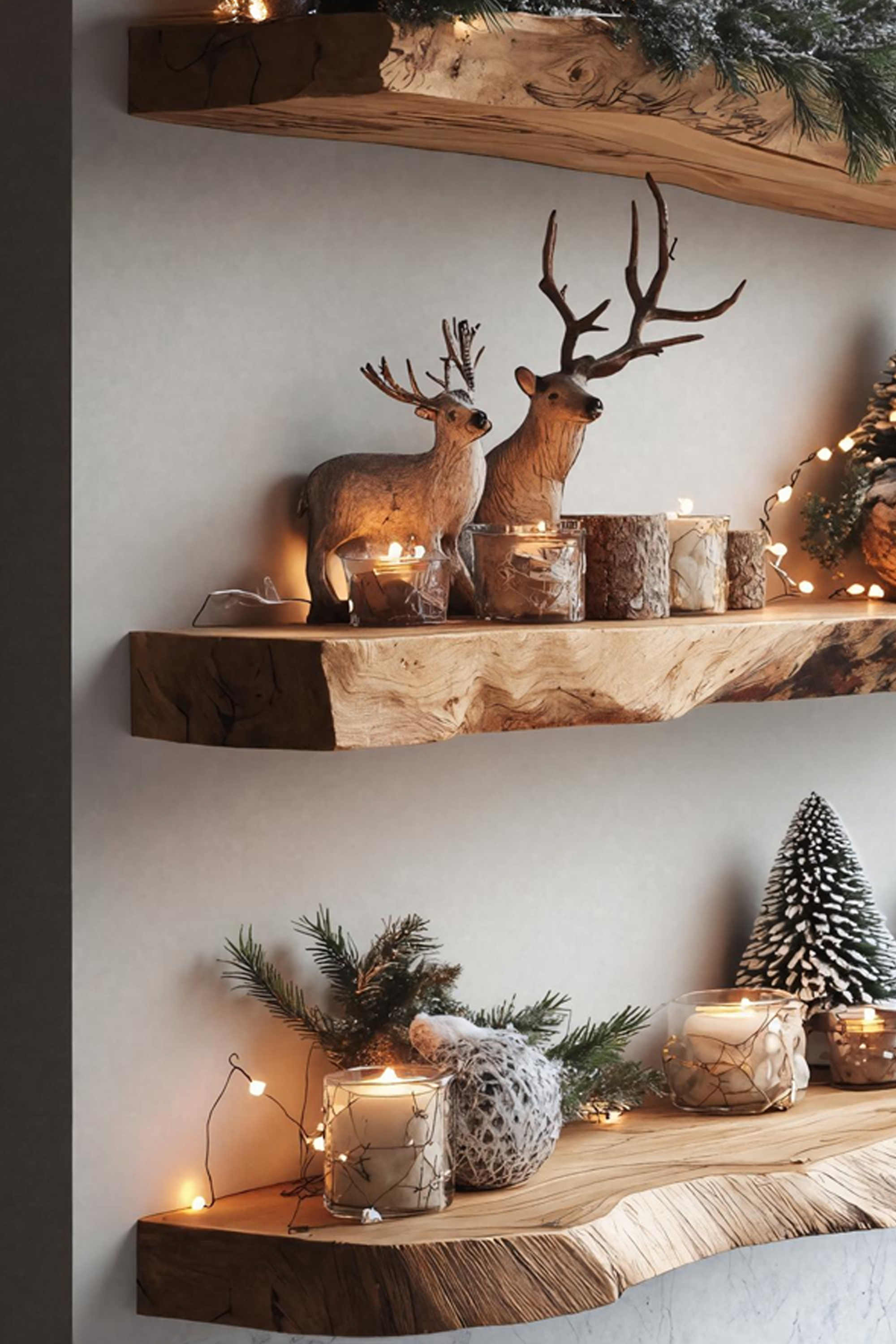 Farmhouse Solid Wood Floating Shelf For Living Room Xmas Decoration SILDTTNCFL030