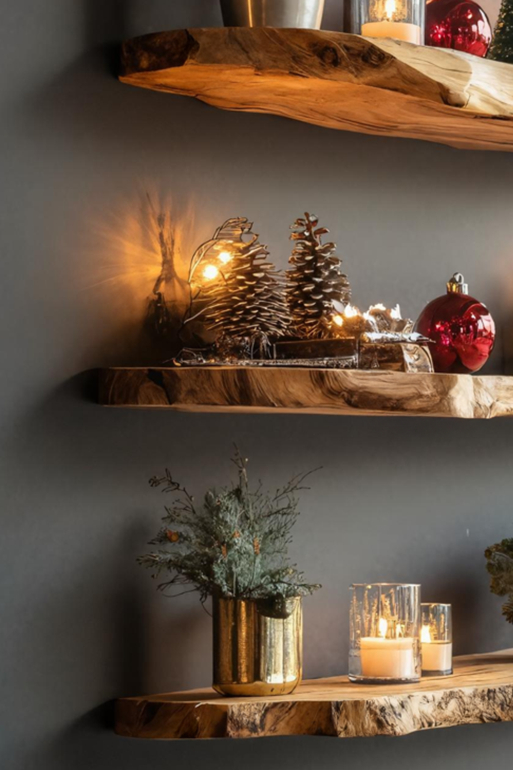 Farmhouse Live Edge Floating Shelf For Xmas Living Room Decoration SILDTTNCFL018