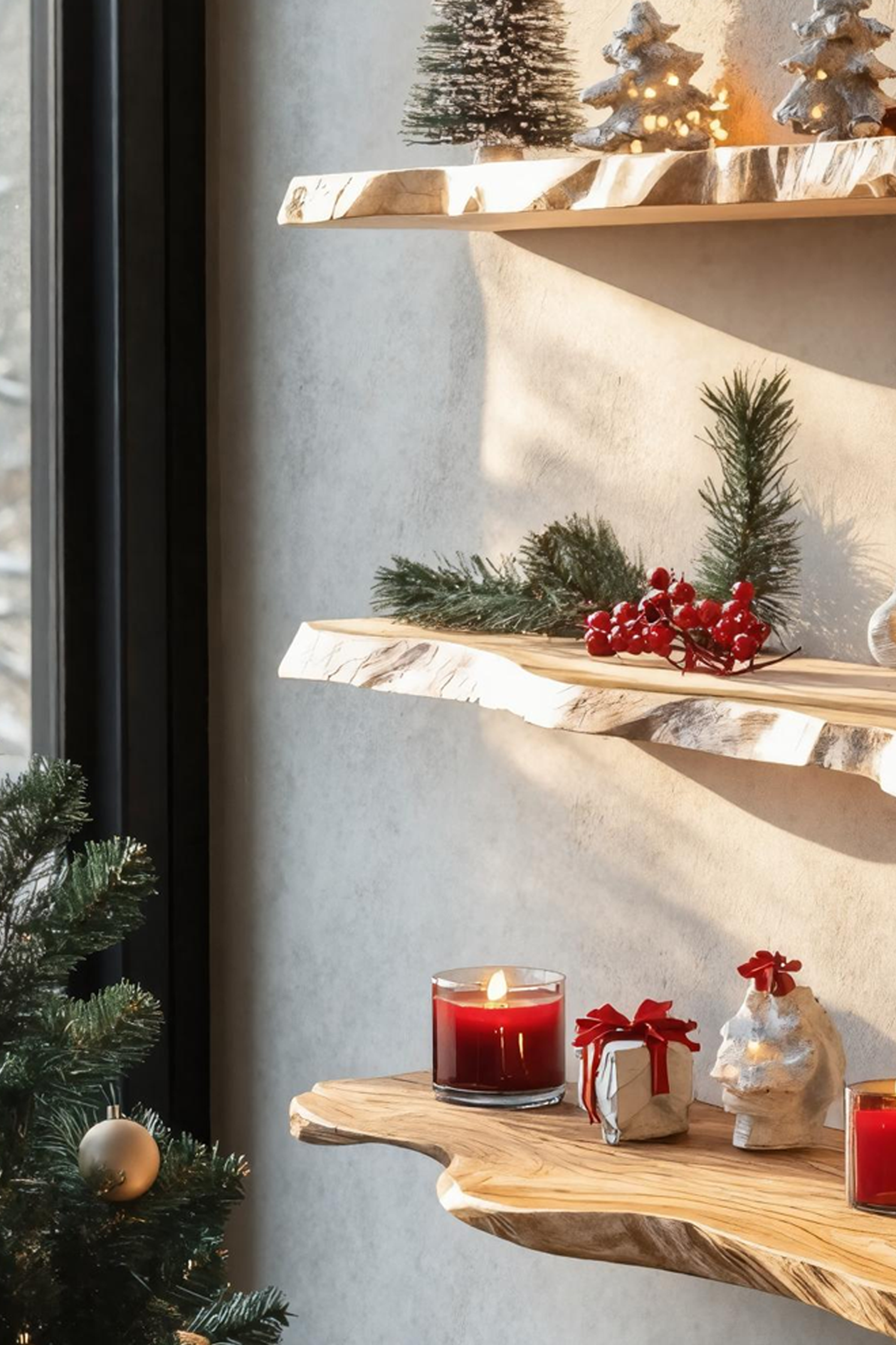 Modern Solid Wood Floating Shelf For Christmas Living Room Design SILDTTNCFL032