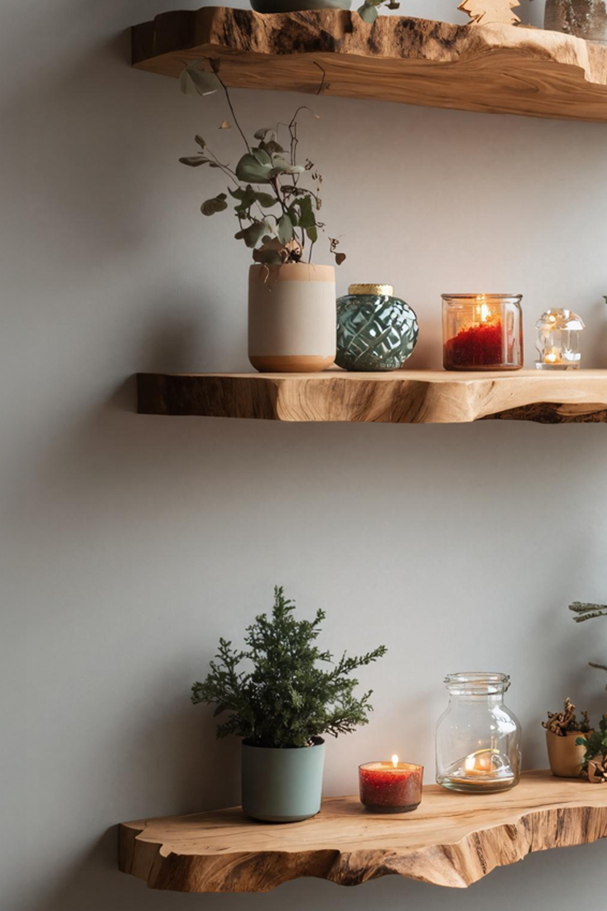 Farmhouse Wooden Floating Shelf For Holiday Living Room Furniture SILDTTNCFL026