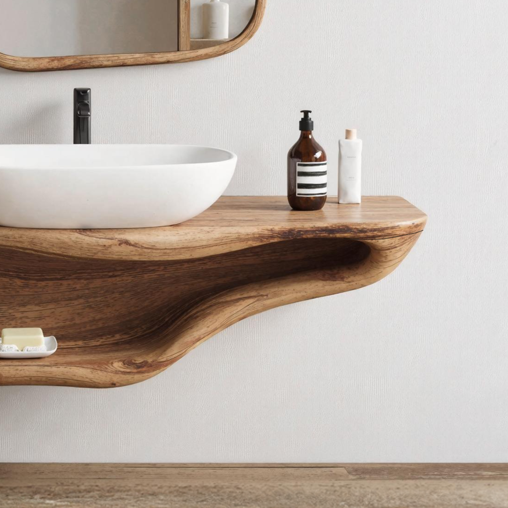 Handcrafted Live Edge Vanity For Custom Bathrooms SILDTTNBAS005