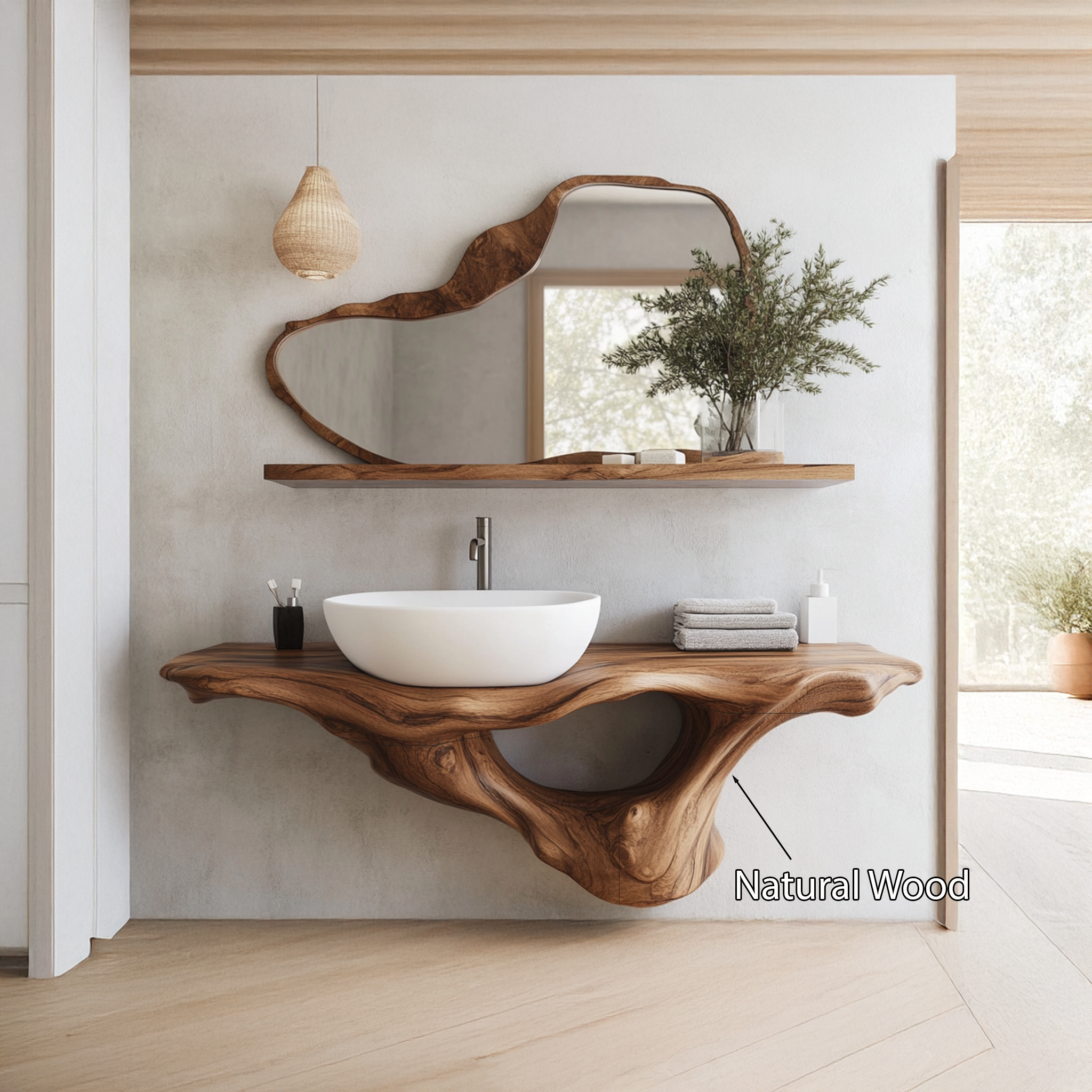Handcrafted Live Edge Bathroom Vanity Premium Furniture SILDTTRBAS003