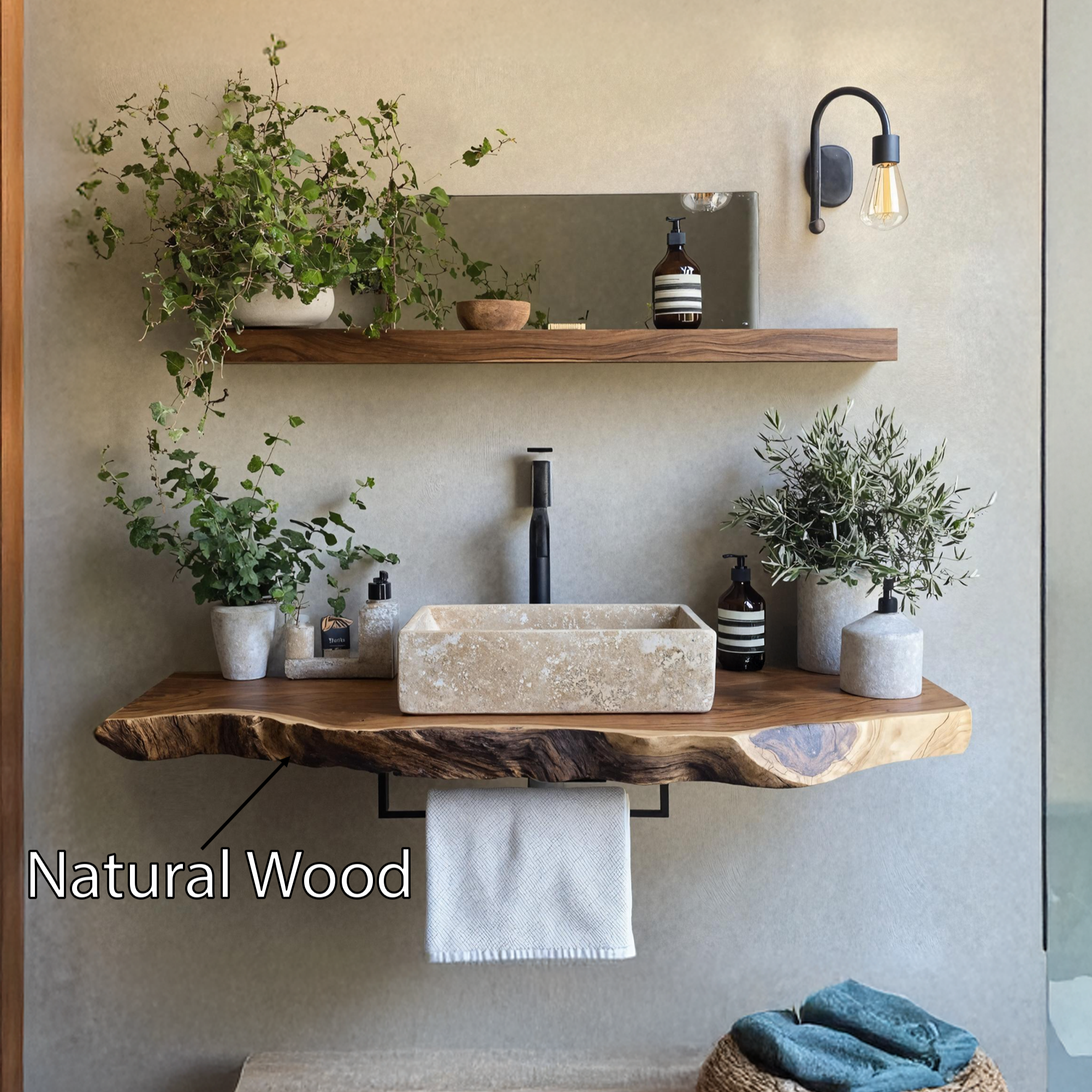 Handcrafted Live Edge Vanity For Modern Bathroom Design SILDTTRBAS003