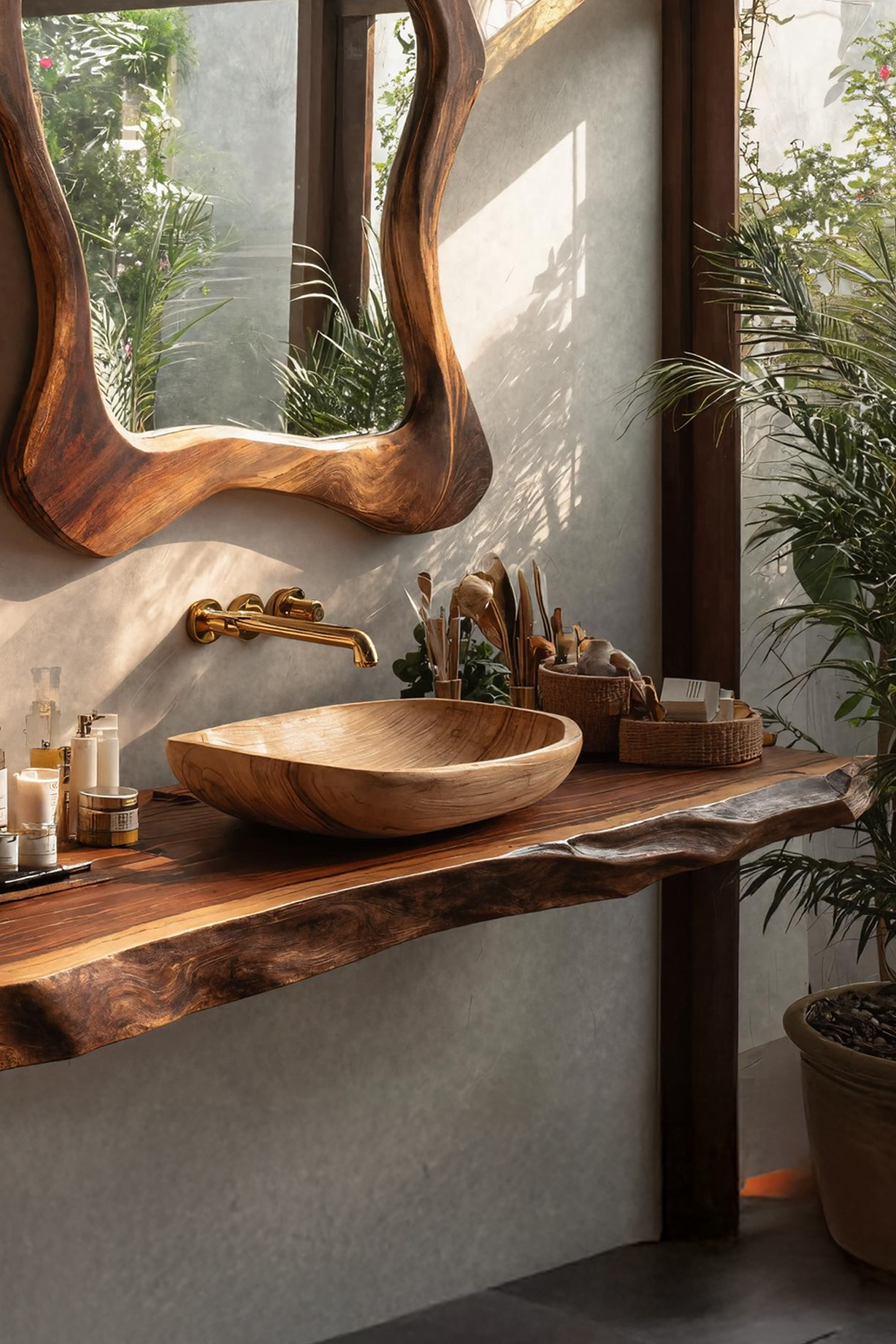 Mid Century Bathroom Vanity With Modern Wood Finish SILDTTRBAS029