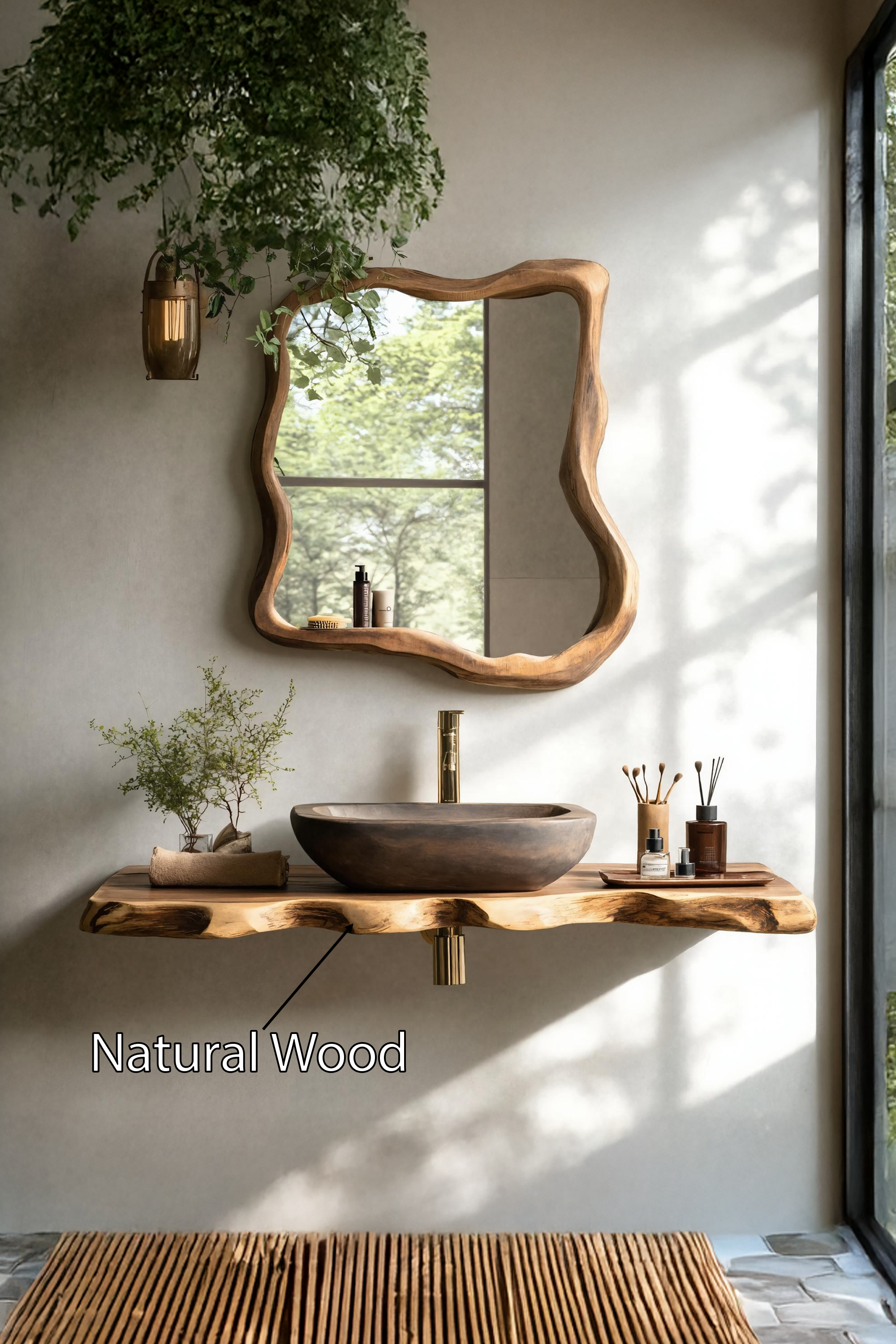 Rustic Wooden Vanity With Sink For Bathroom Decor SILDTTRBAS027