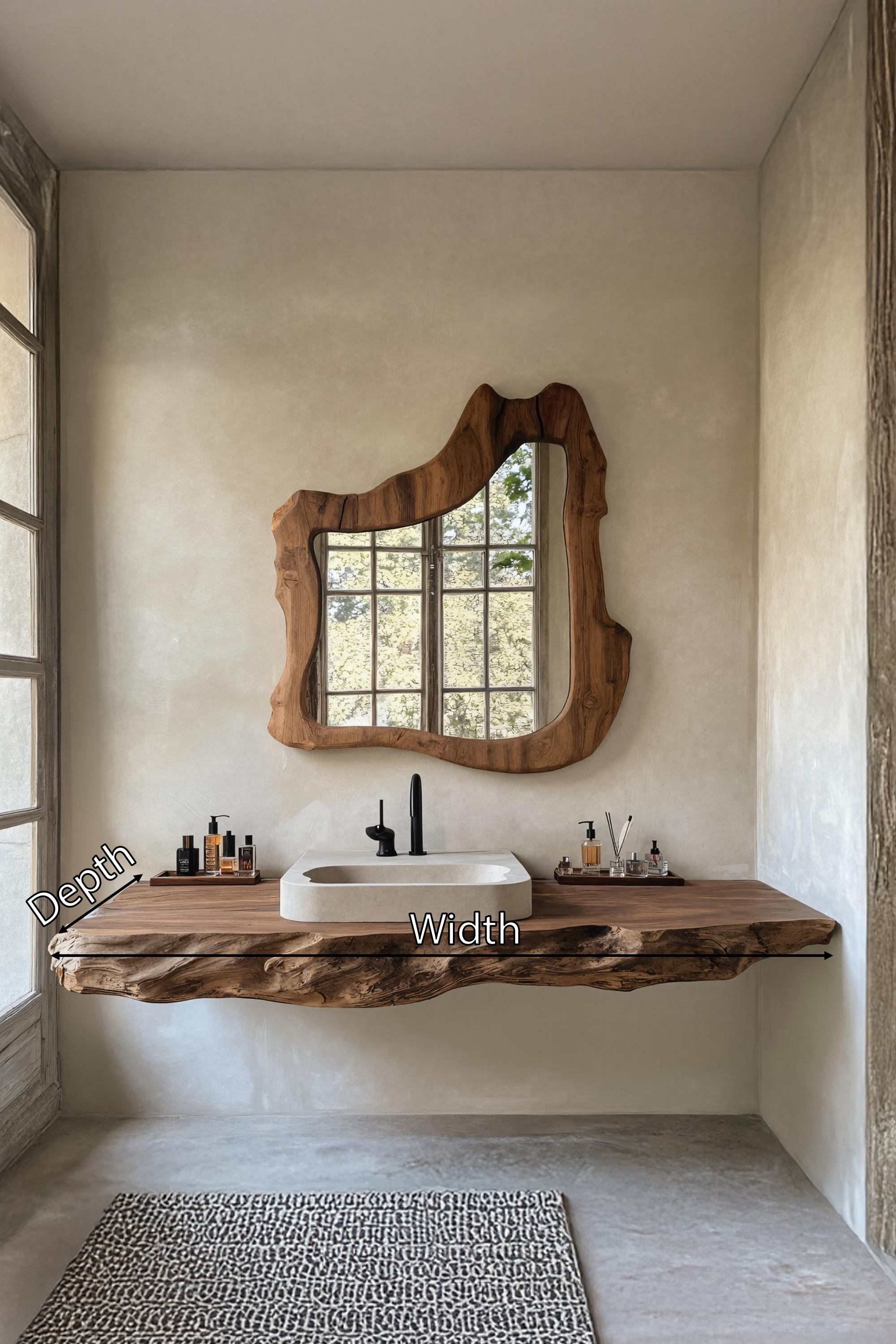 Wooden Floating Vanity For Mid Century Bathroom Design SILDTTRBAS025