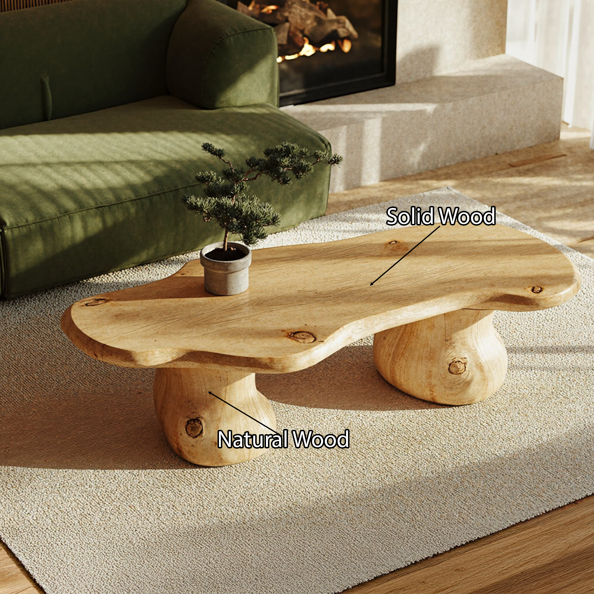 Modern Wood Coffee Table Home Decor SILDTCF056