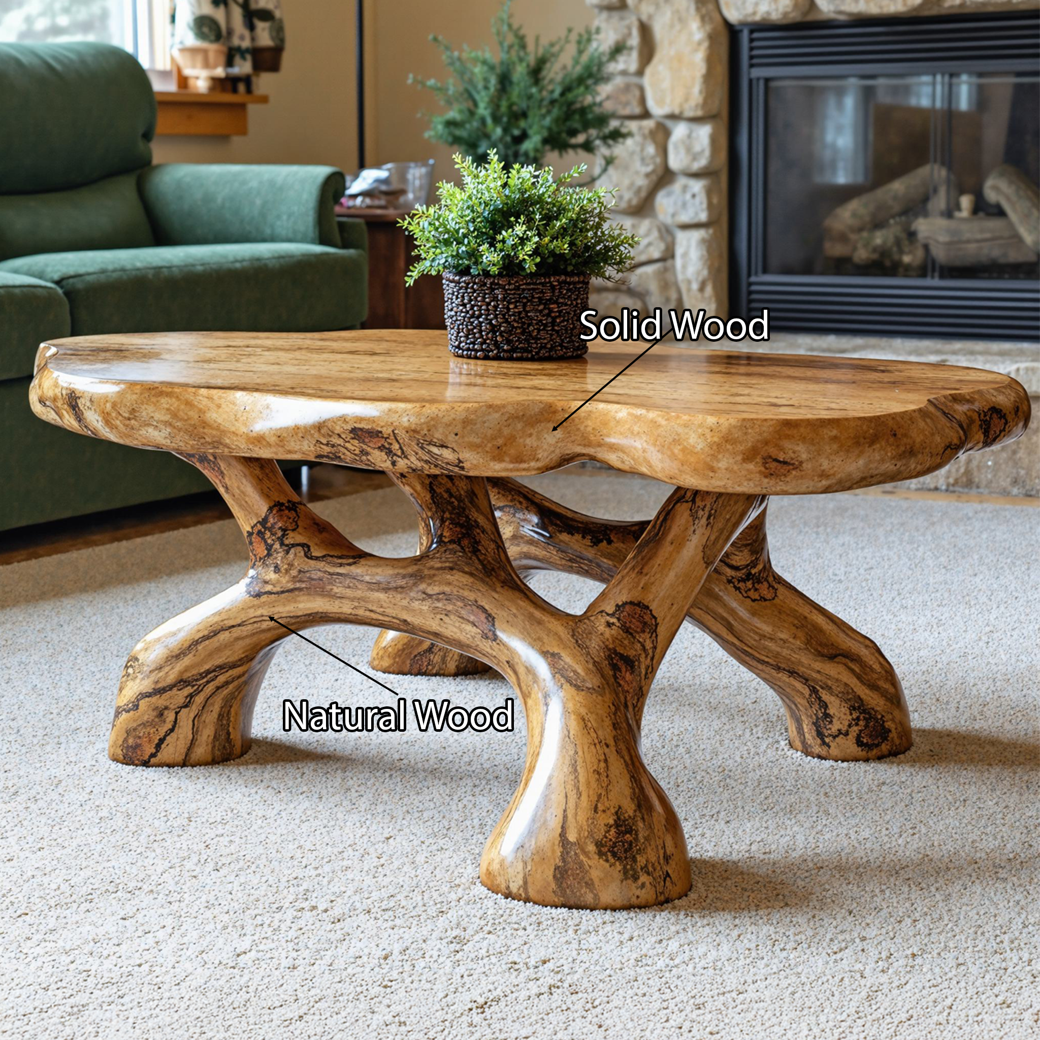 Rustic Wood Coffee Table For Living Room SILDTCF052