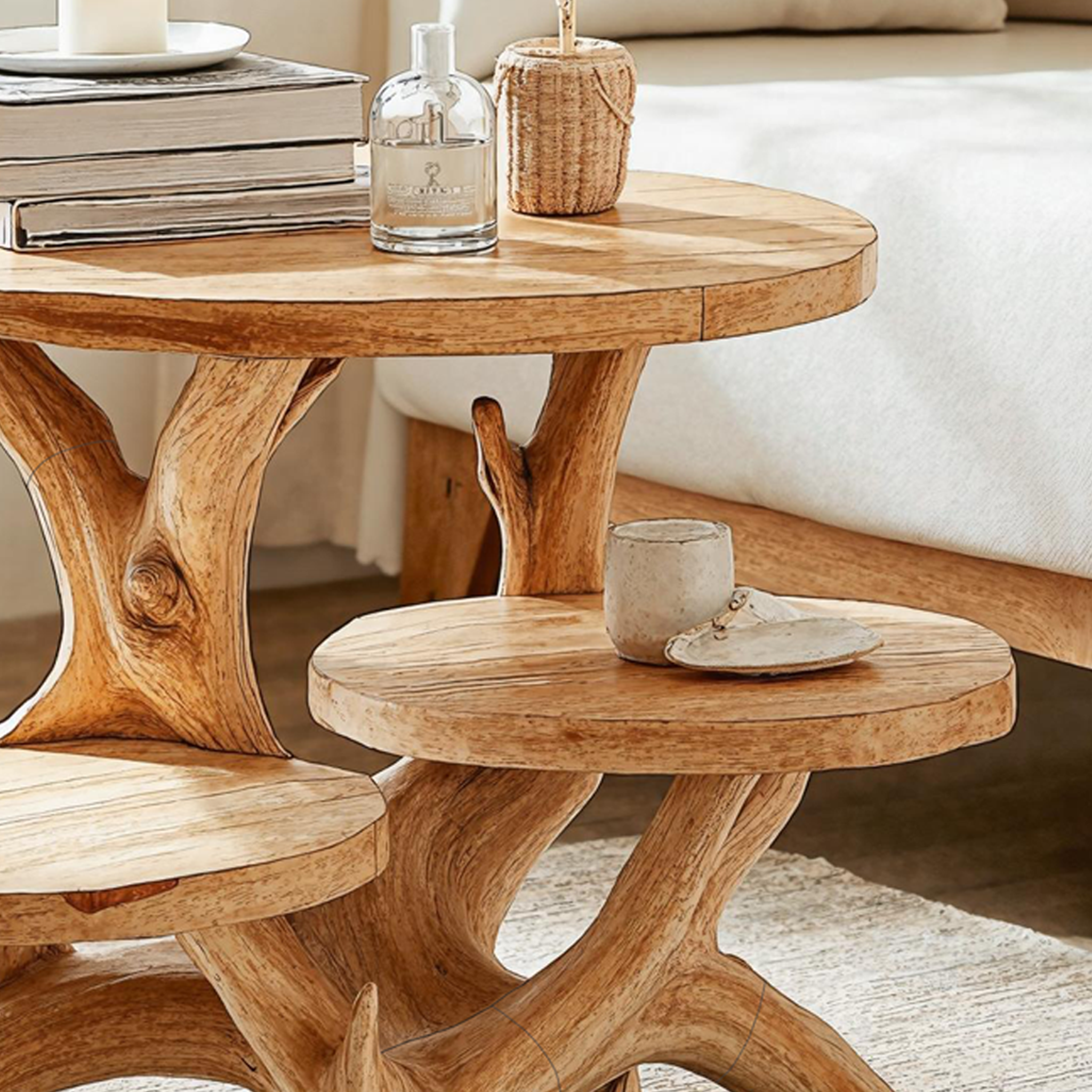 Rustic Live Edge End Table Farmhouse Entryway SILDTTNEN020